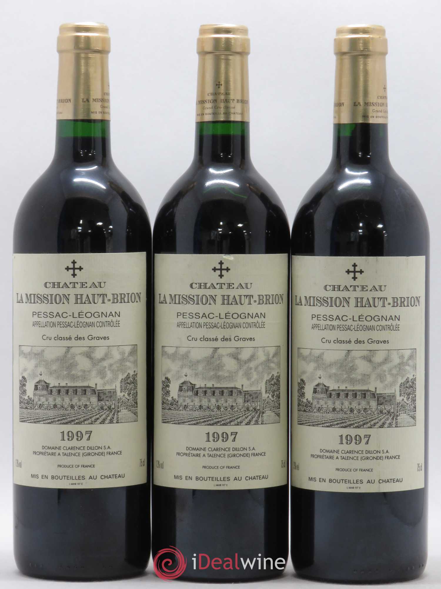 Château la Mission Haut-Brion Cru Classé de Graves 1997 - Lot de 3 bouteilles - 0