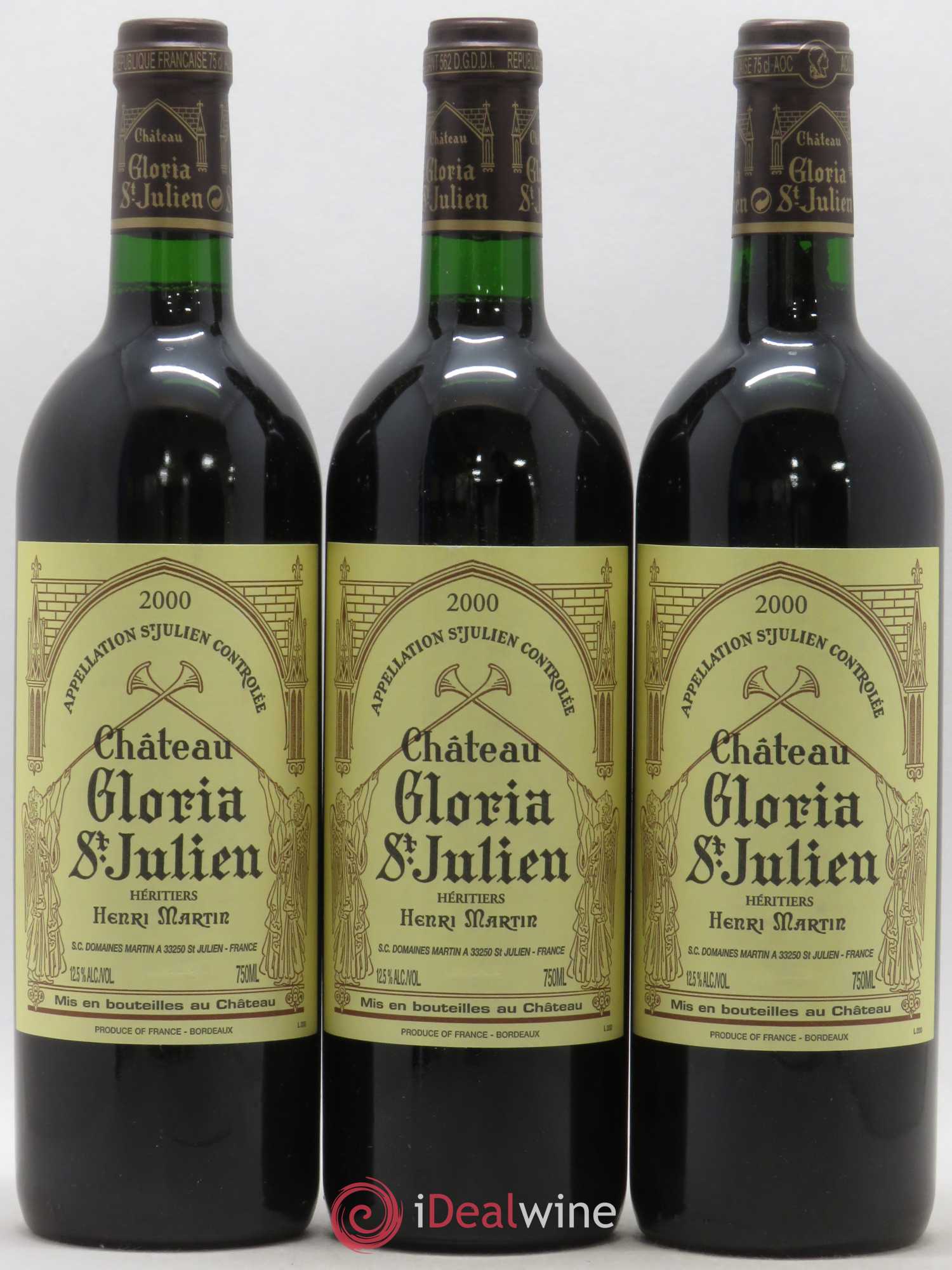 Château Gloria 2000 - Lot de 3 bouteilles - 0