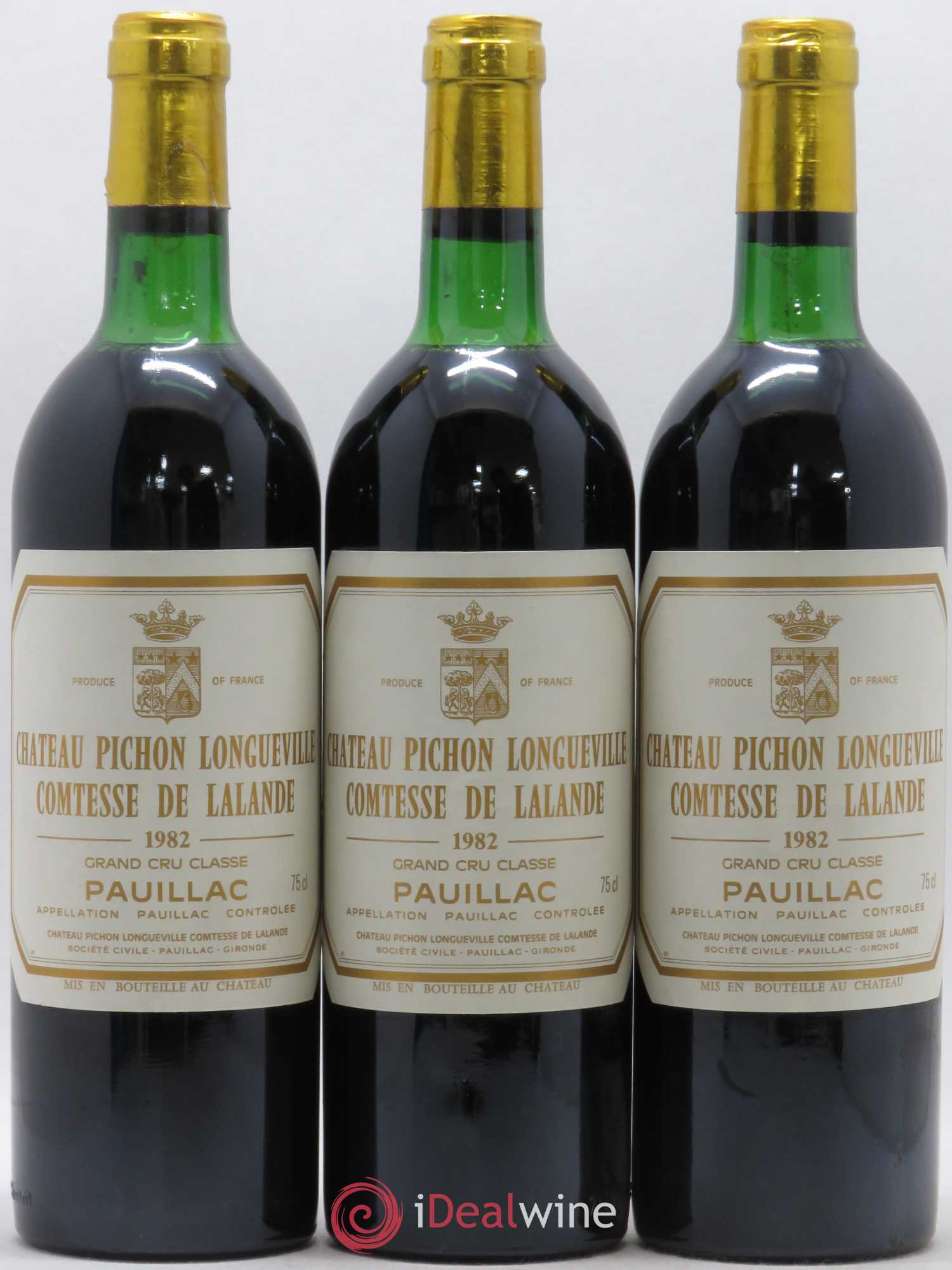 Château Pichon Longueville Comtesse de Lalande 2ème Grand Cru Classé 1982 - Lot de 3 bouteilles - 0