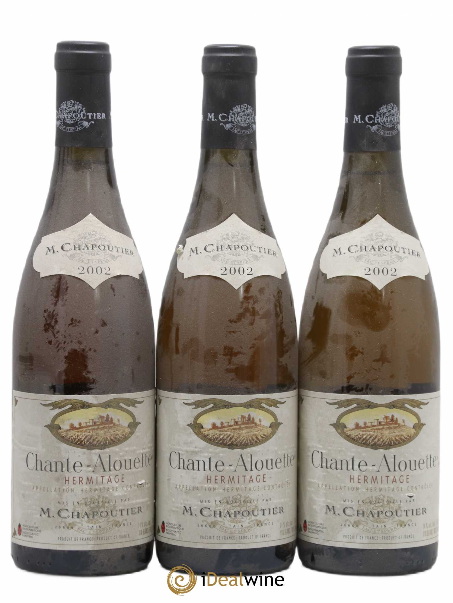 Hermitage Chante Alouette Chapoutier 2002 - Lot de 3 bouteilles - 0