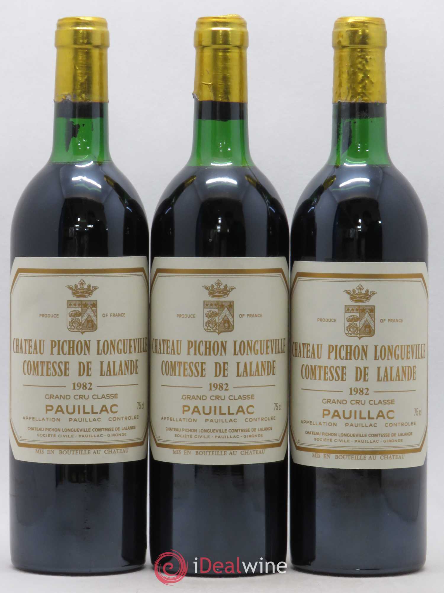 Château Pichon Longueville Comtesse de Lalande 2ème Grand Cru Classé 1982 - Lot de 3 bouteilles - 0