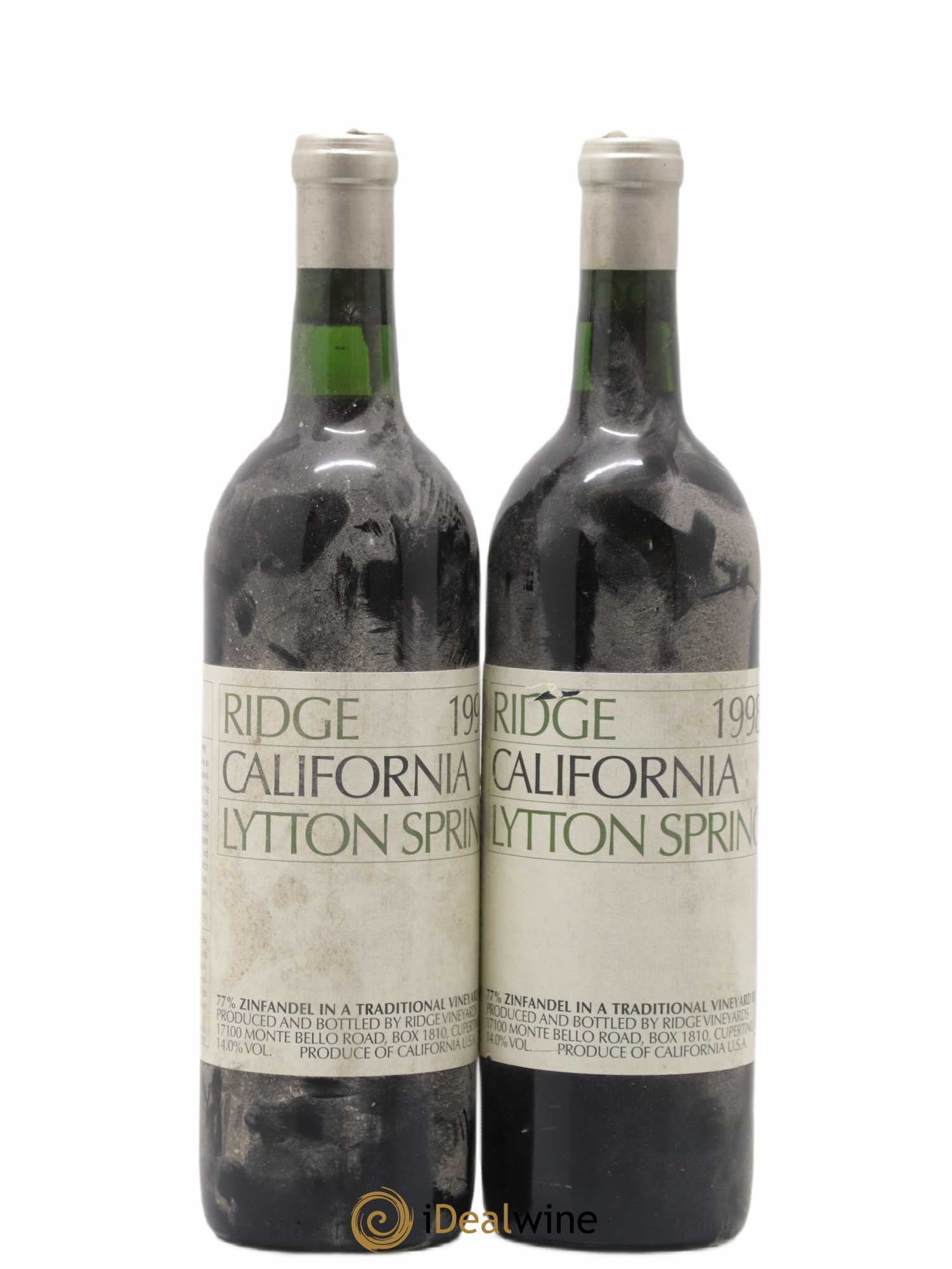 Dry Creek Valley Lytton Springs Ridge Vineyards 1998 - Lot de 2 bouteilles - 0