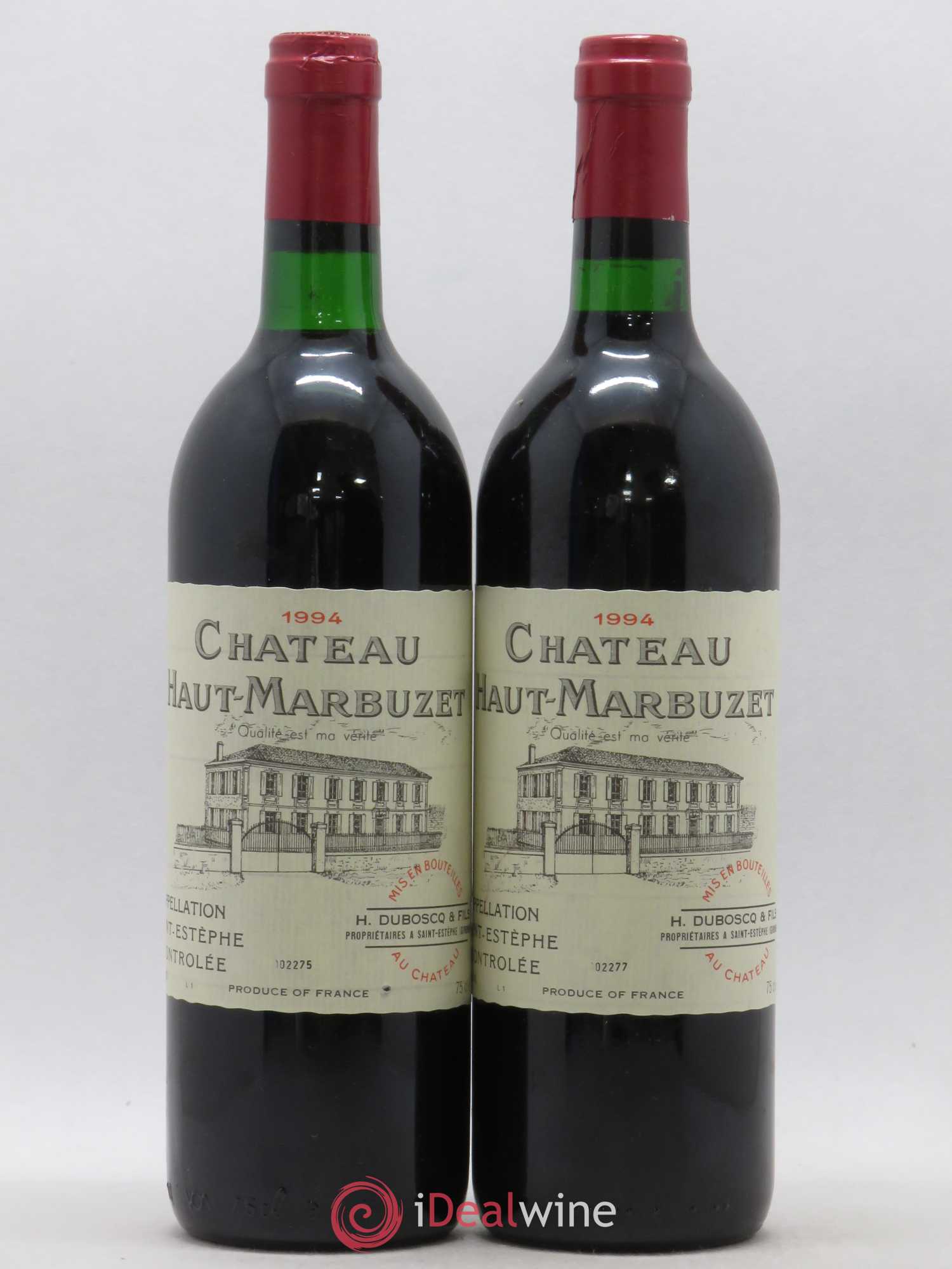 Château Haut Marbuzet 1994 - Lot de 2 bouteilles - 0