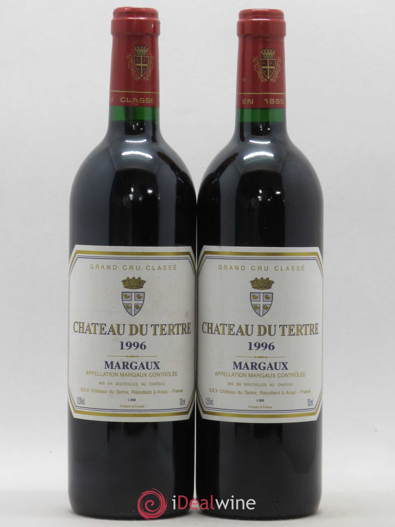 Château du Tertre 5ème Grand Cru Classé 1996 - Lot de 2 bouteilles - 0