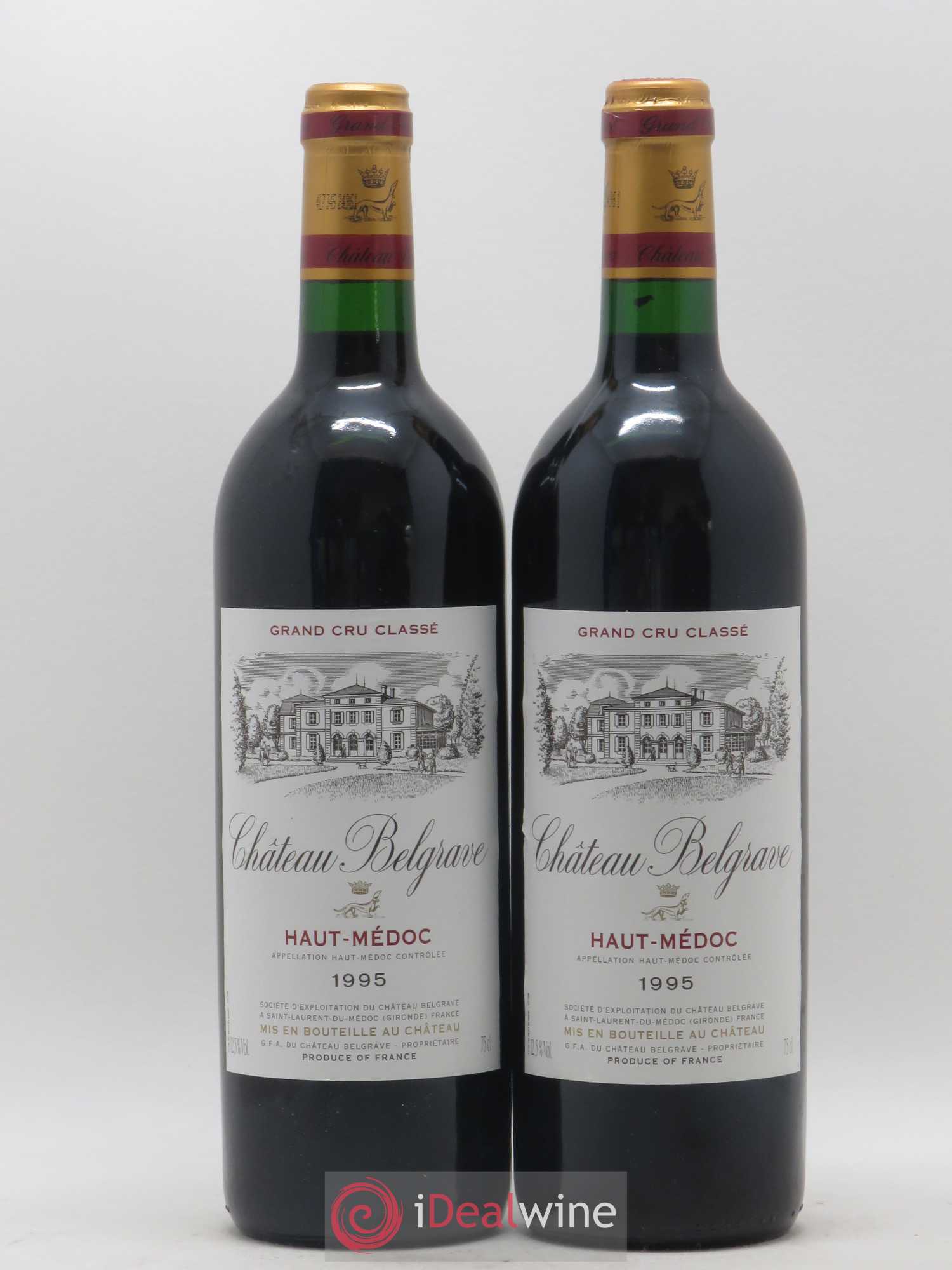 Château Belgrave 5ème Grand Cru Classé 1995 - Lot de 2 bouteilles - 0