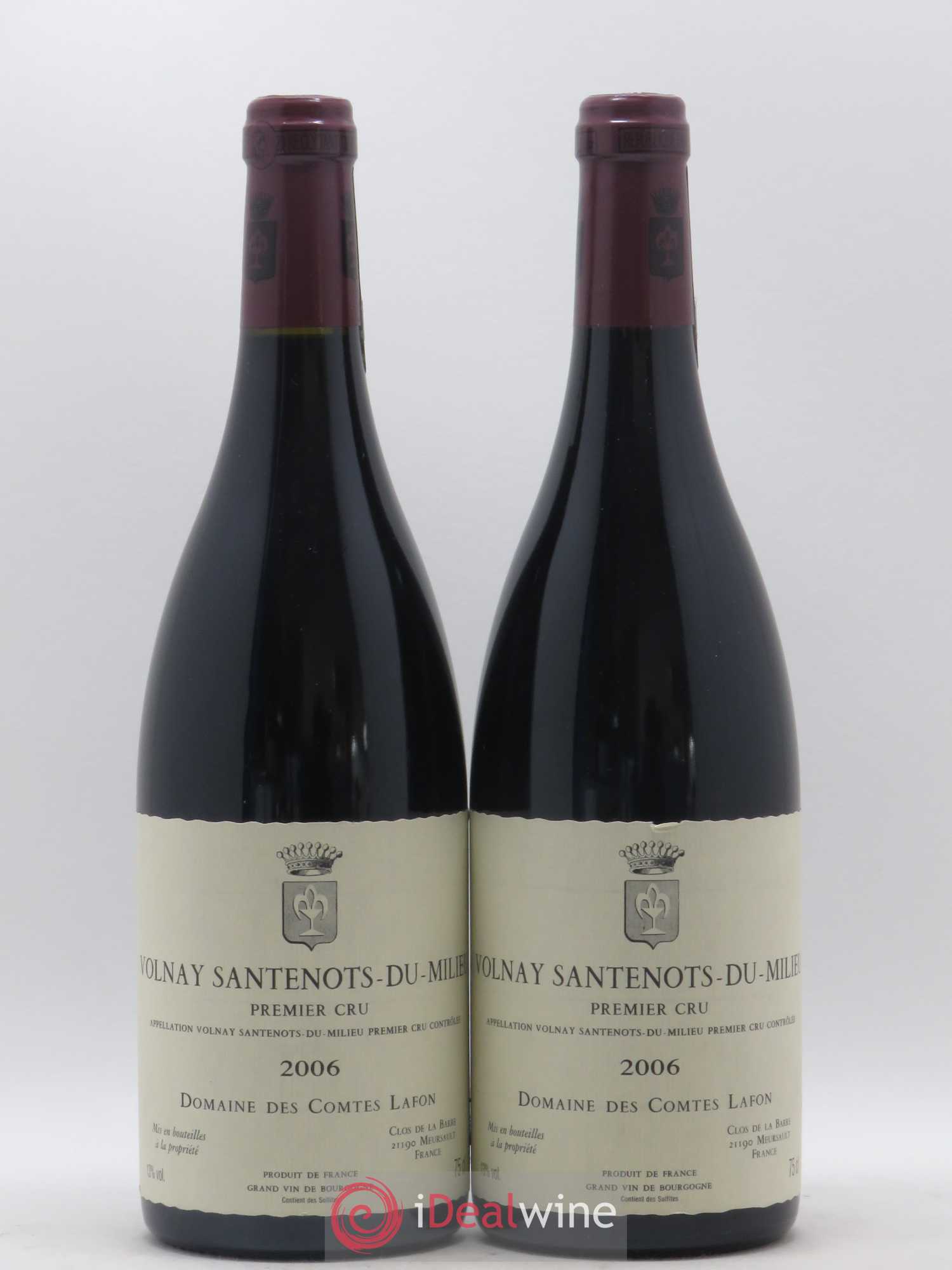 Volnay 1er Cru Santenots du Milieu Comtes Lafon (Domaine des) 2006 - Lot de 2 bouteilles - 0