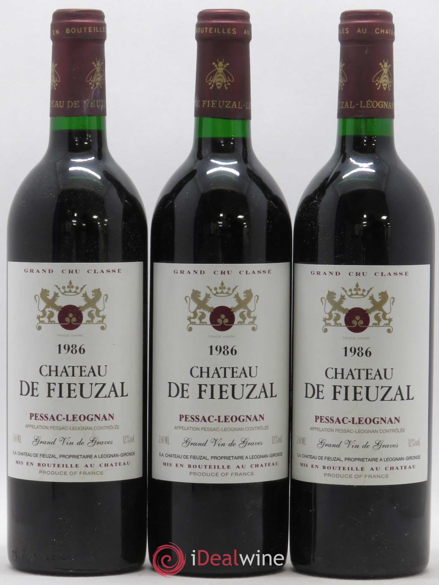 Château de Fieuzal Cru Classé de Graves 1986 - Lot de 6 bouteilles - 1
