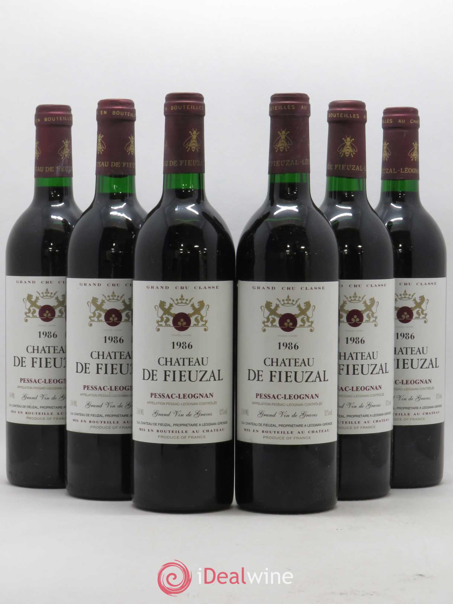 Château de Fieuzal Cru Classé de Graves 1986 - Lot de 6 bouteilles - 0