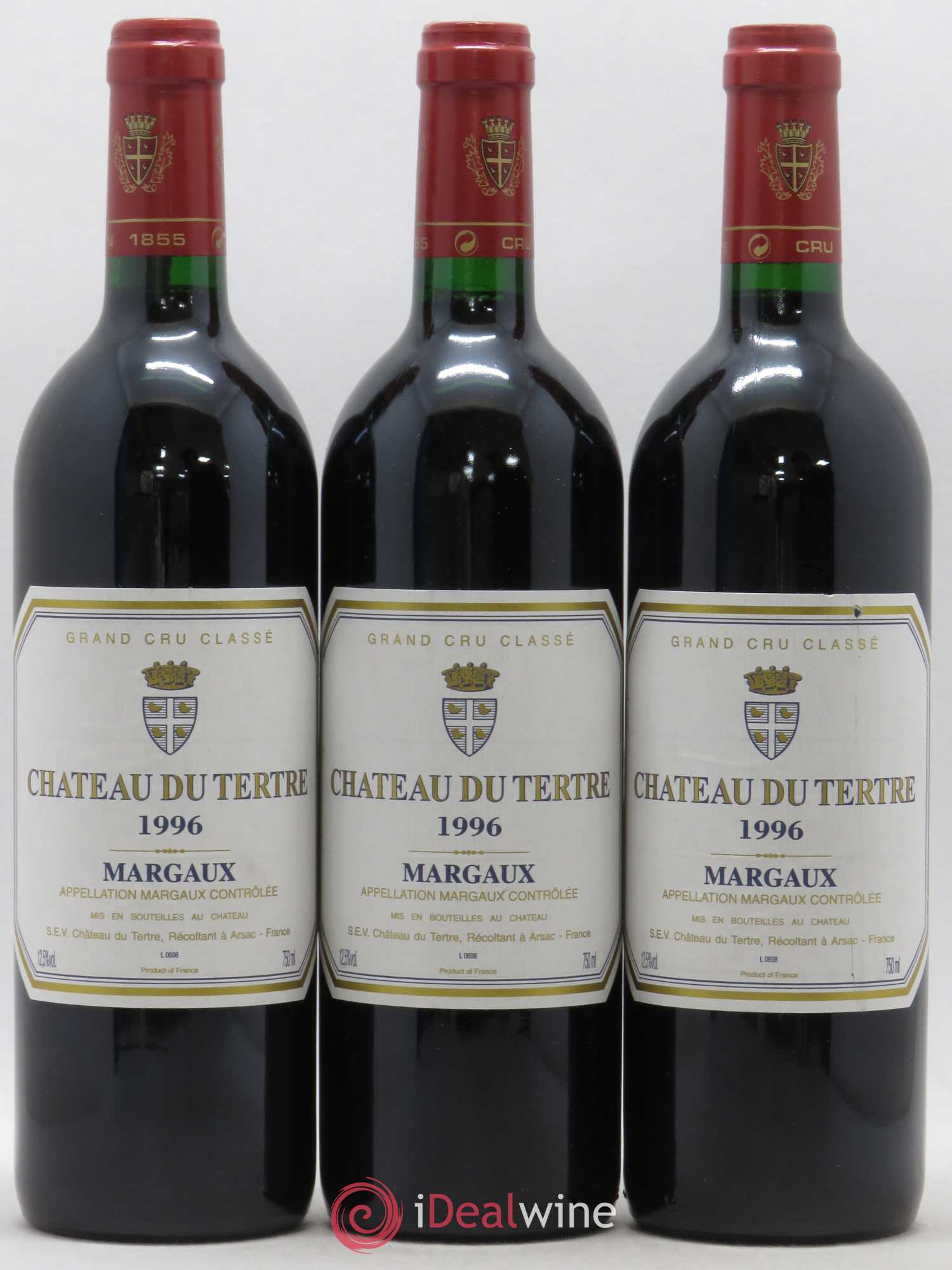 Château du Tertre 5ème Grand Cru Classé 1996 - Lot de 3 bouteilles - 0