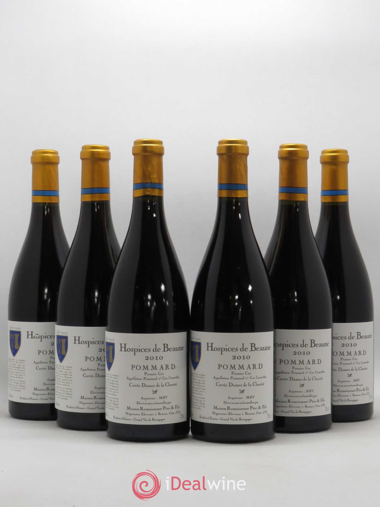Pommard 1er Cru Cuvée Dames de la Charité Hospices de Beaune Remoissenet 2010 - Posten von 6 Flaschen - 0