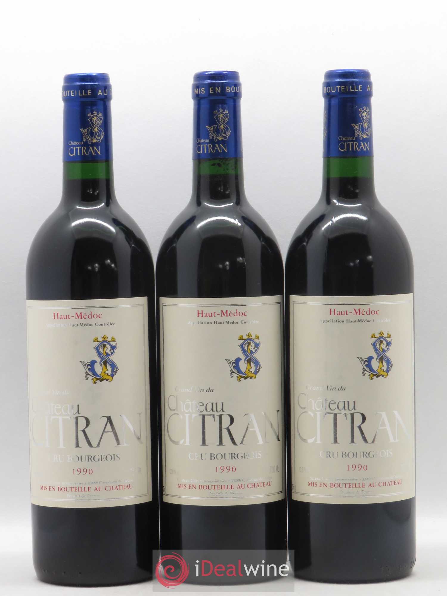 Château Citran Cru Bourgeois 1990 - Lot de 3 bouteilles - 0