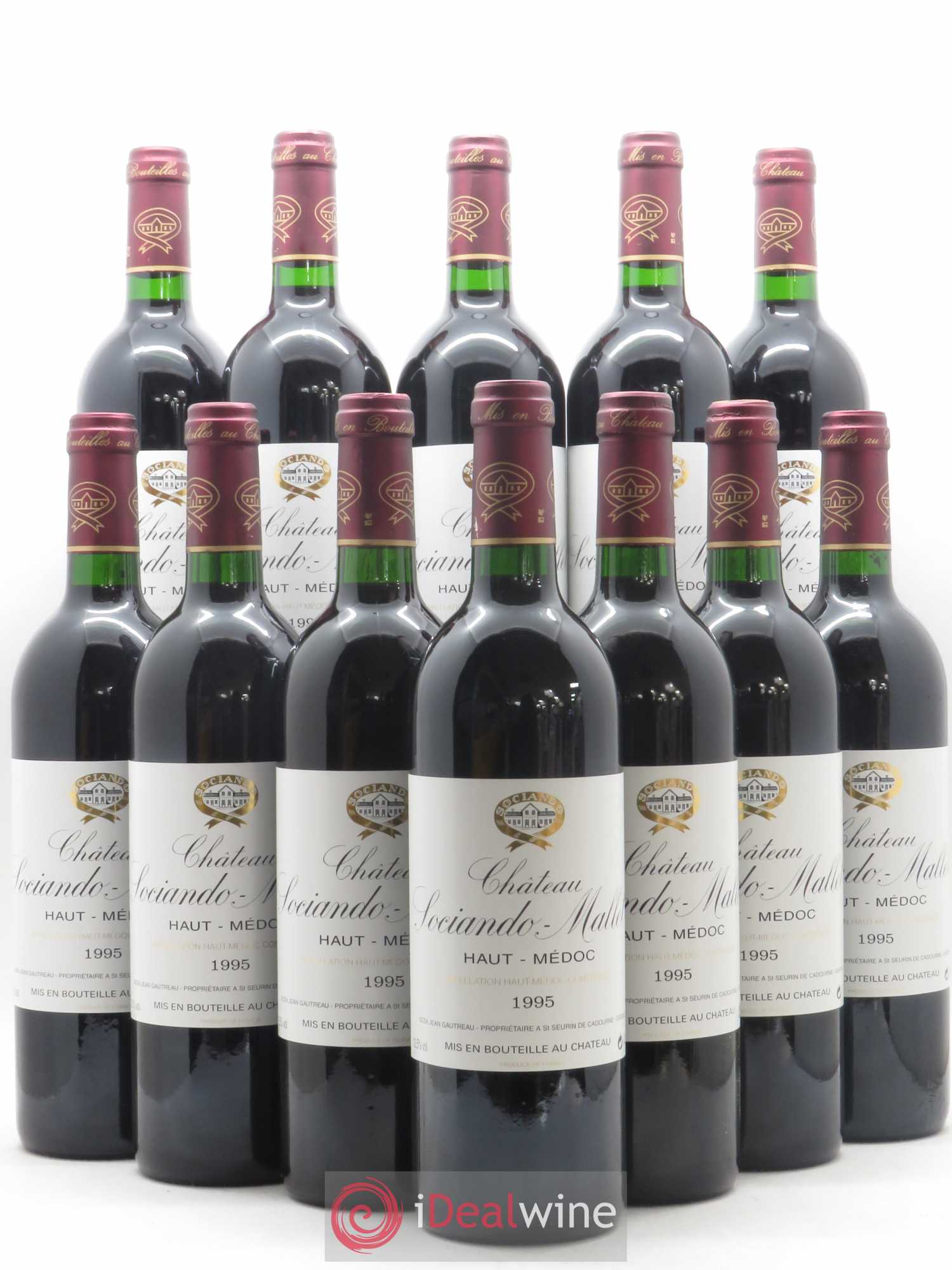 Château Sociando Mallet 1995 - Lot de 12 bouteilles - 0