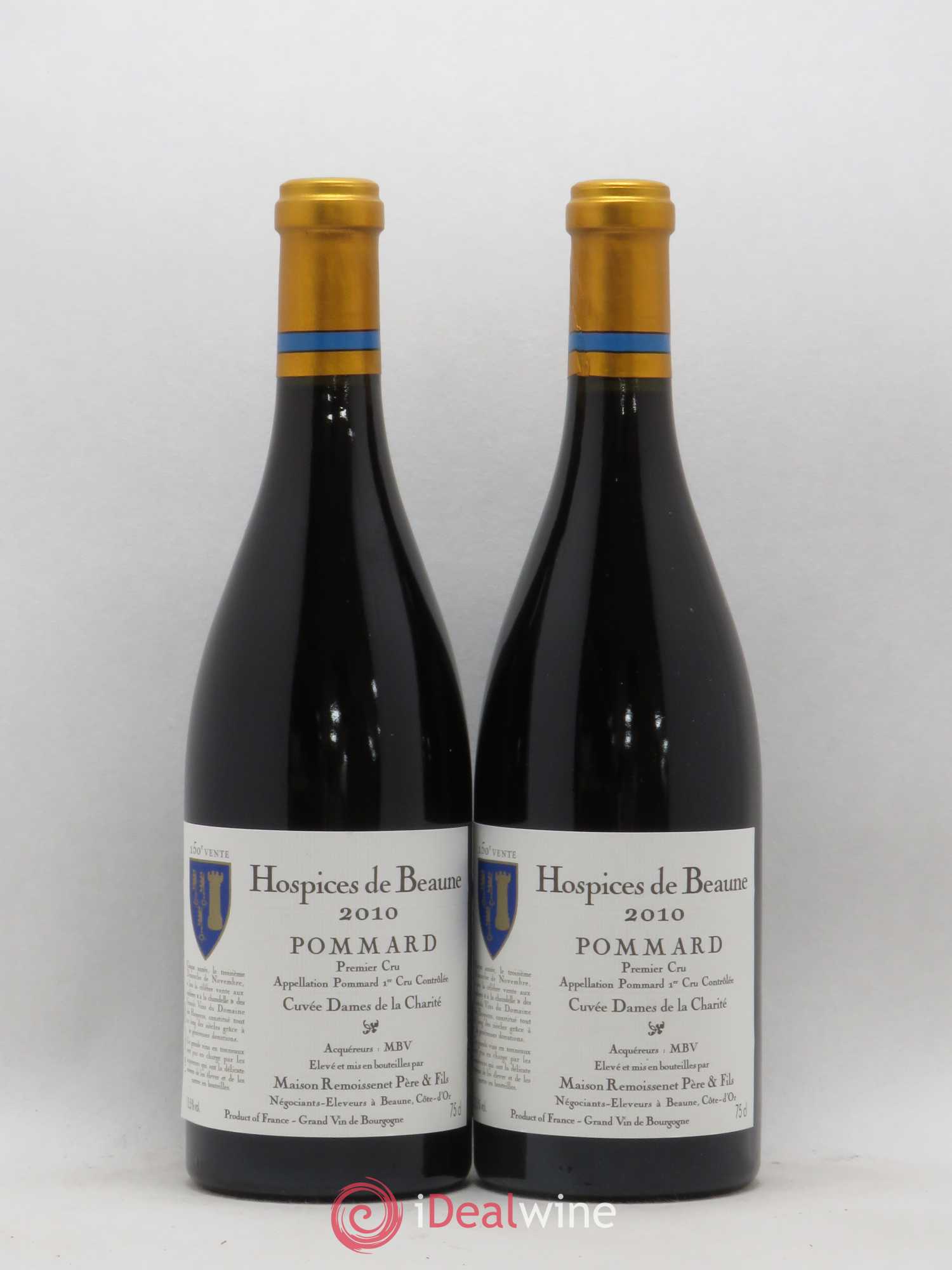 Pommard 1er Cru Cuvée Dames de la Charité Hospices de Beaune Remoissenet 2010 - Posten von 2 Flaschen - 0