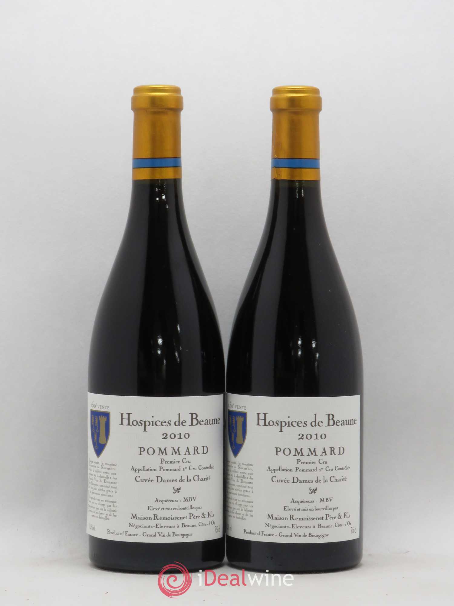 Pommard 1er Cru Cuvée Dames de la Charité Hospices de Beaune Remoissenet 2010 - Posten von 2 Flaschen - 0