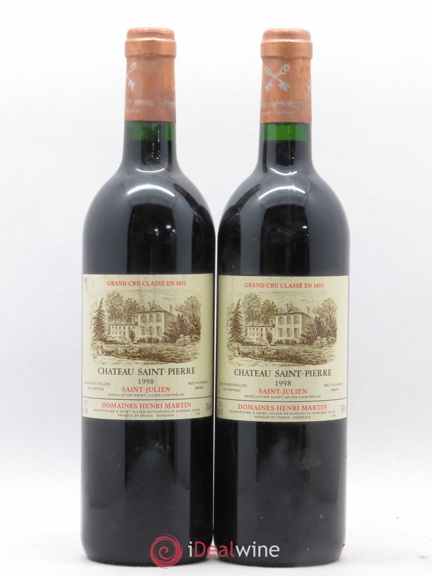Château Saint-Pierre 4ème Grand Cru Classé 1998 - Lot de 2 bouteilles - 0