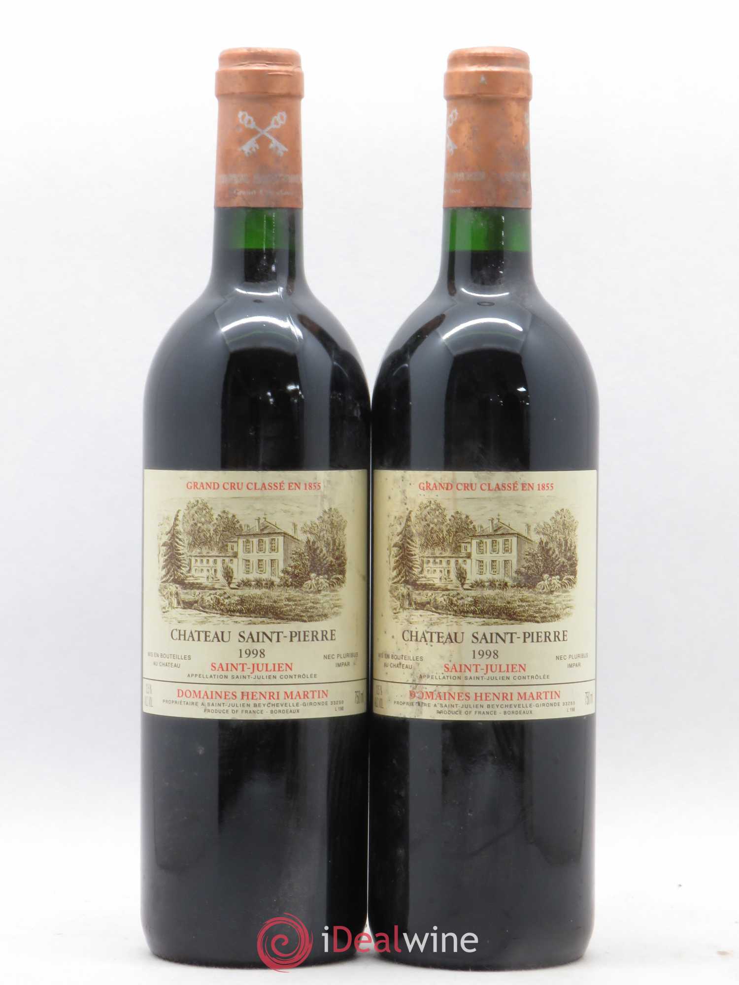 Château Saint-Pierre 4ème Grand Cru Classé 1998 - Lot de 2 bouteilles - 0
