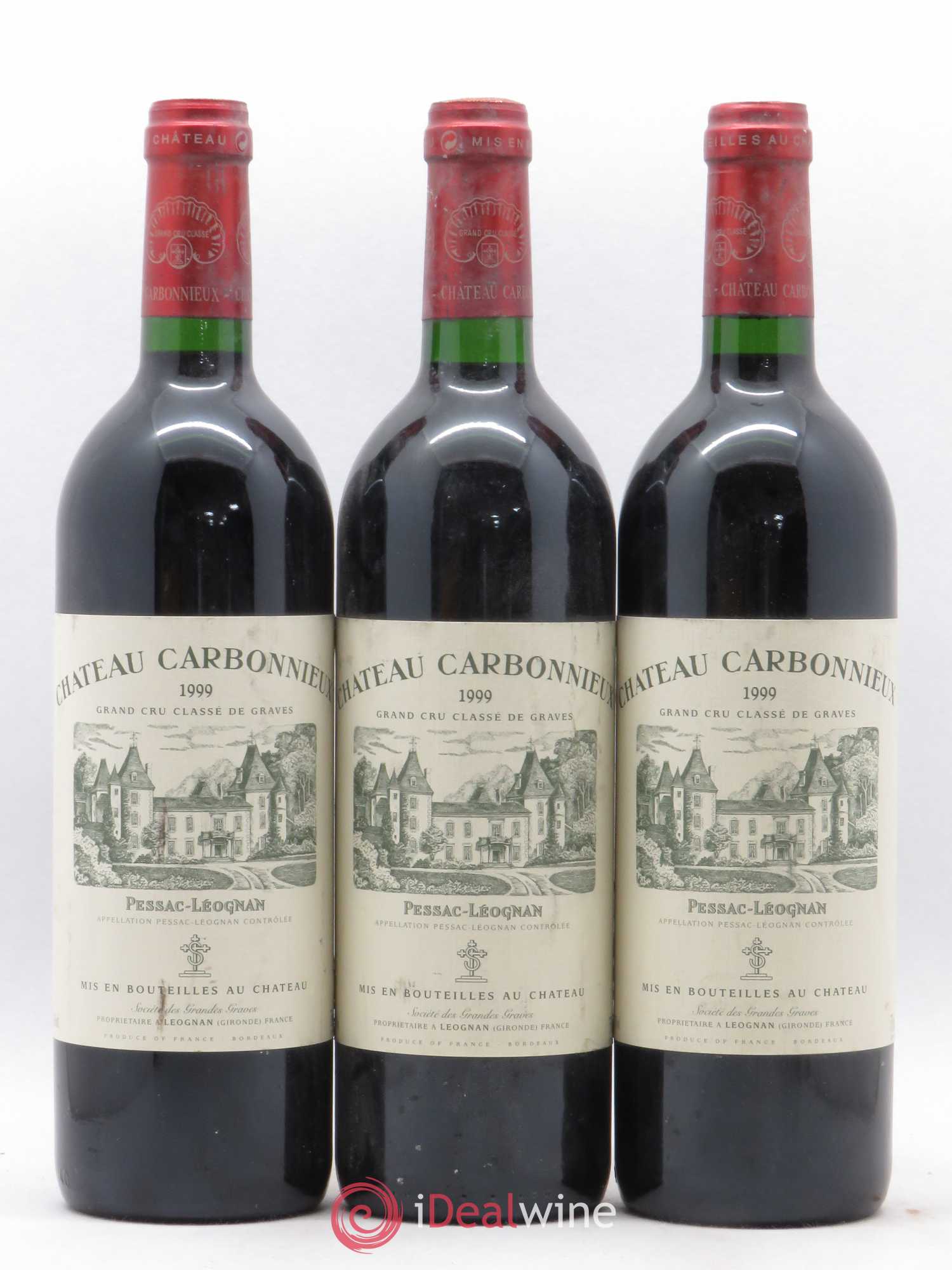 Château Carbonnieux Cru Classé de Graves 1999 - Lot de 3 bouteilles - 0