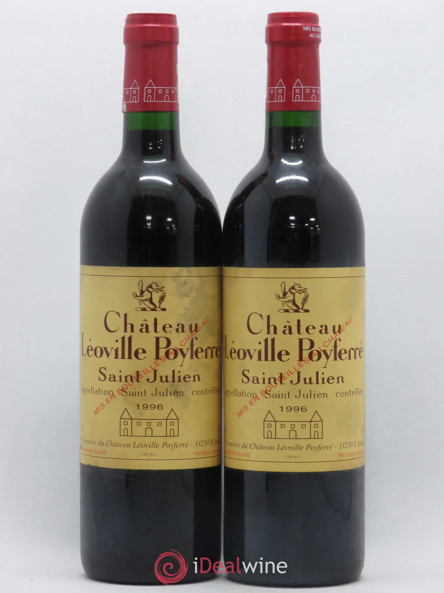 Château Léoville Poyferré 2ème Grand Cru Classé 1996 - Lot de 2 bouteilles - 0