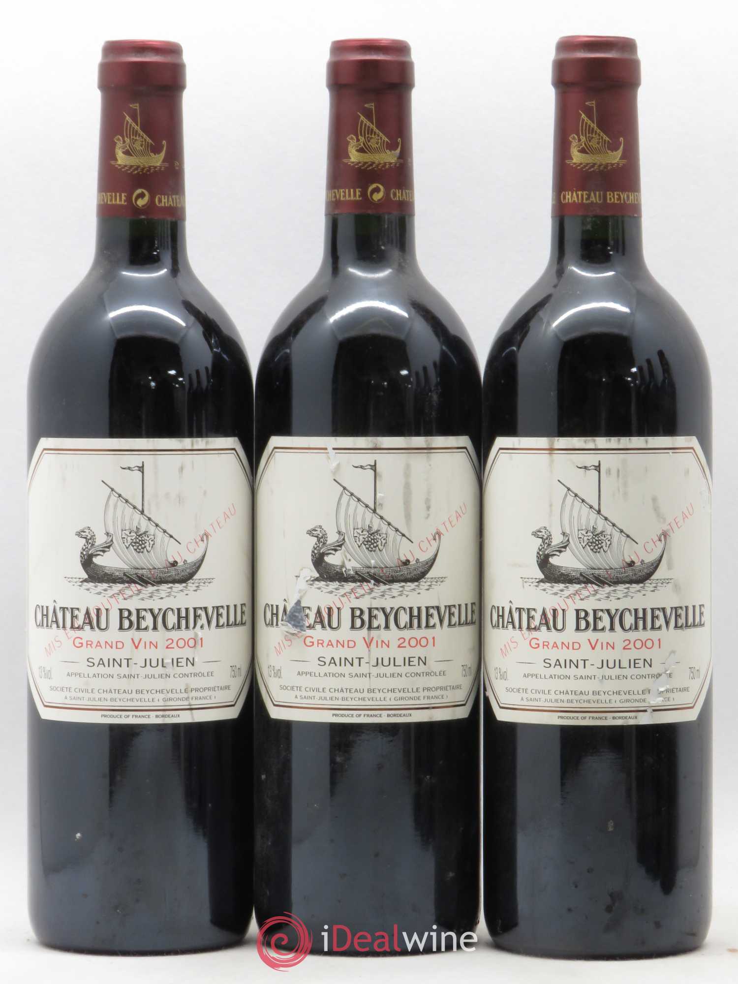 Château Beychevelle 4ème Grand Cru Classé 2001 - Lot de 6 bouteilles - 1