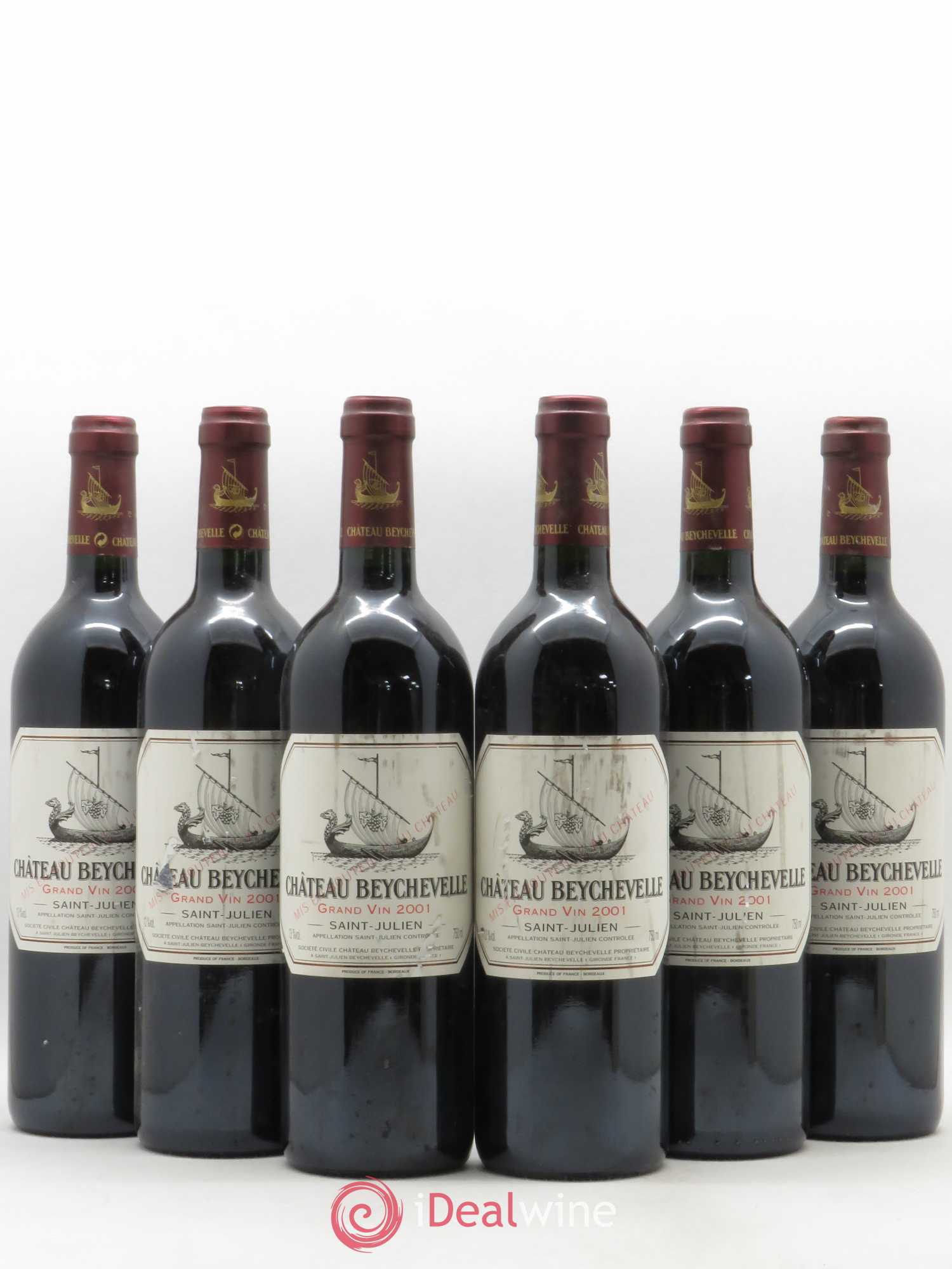 Château Beychevelle 4ème Grand Cru Classé 2001 - Lot de 6 bouteilles - 0