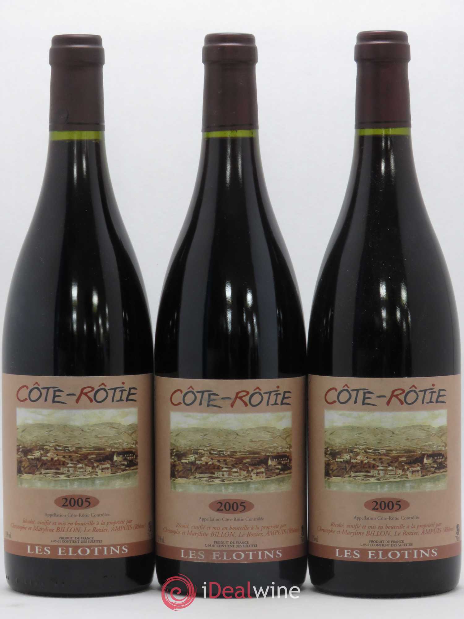Côte-Rôtie Les Elotins Domaine Billon 2005 - Lot de 3 bouteilles - 0