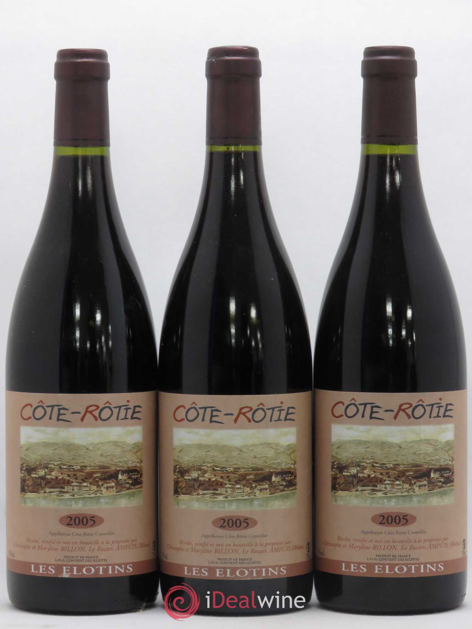 Côte-Rôtie Les Elotins Domaine Billon 2005 - Lot de 3 bouteilles - 0