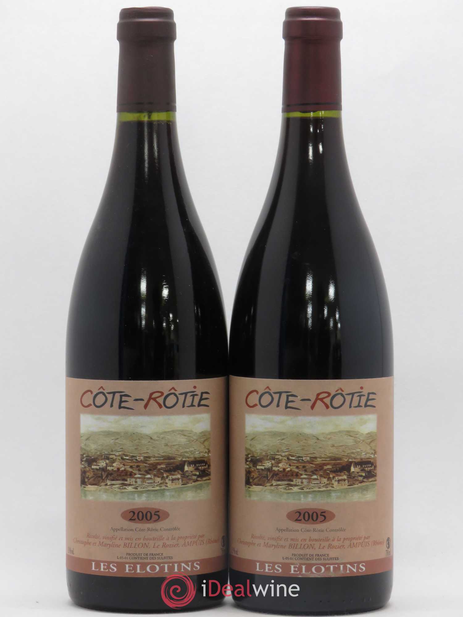 Côte-Rôtie Les Elotins Domaine Billon 2005 - Lot de 2 bouteilles - 0