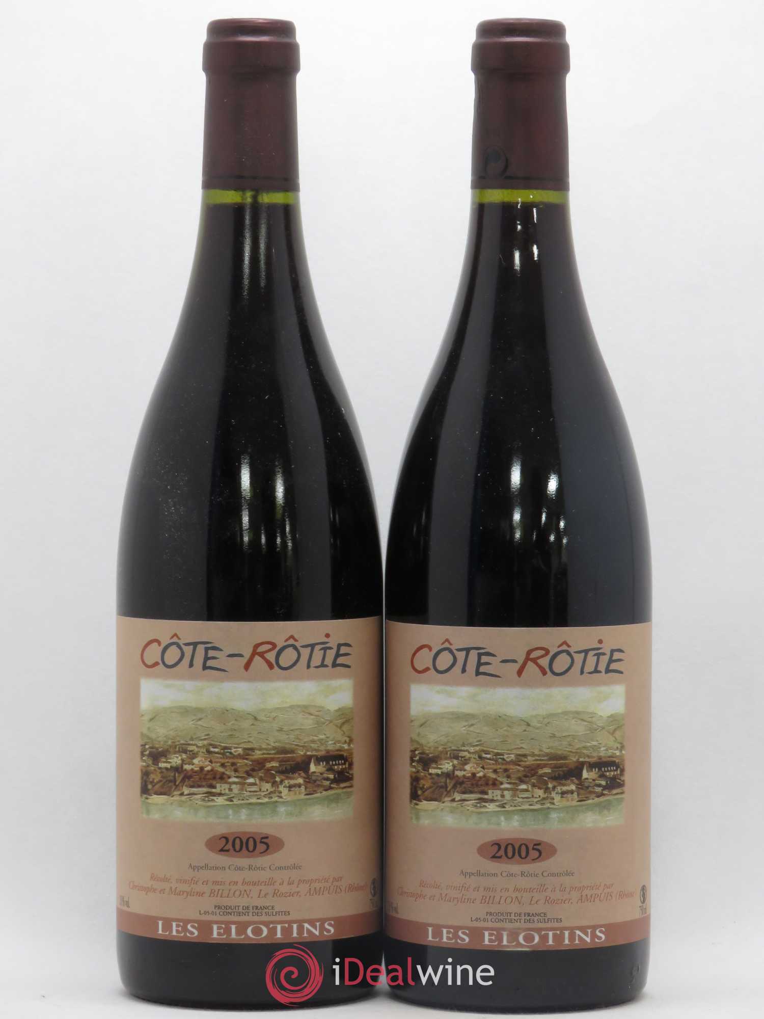 Côte-Rôtie Les Elotins Domaine Billon 2005 - Lot de 2 bouteilles - 0