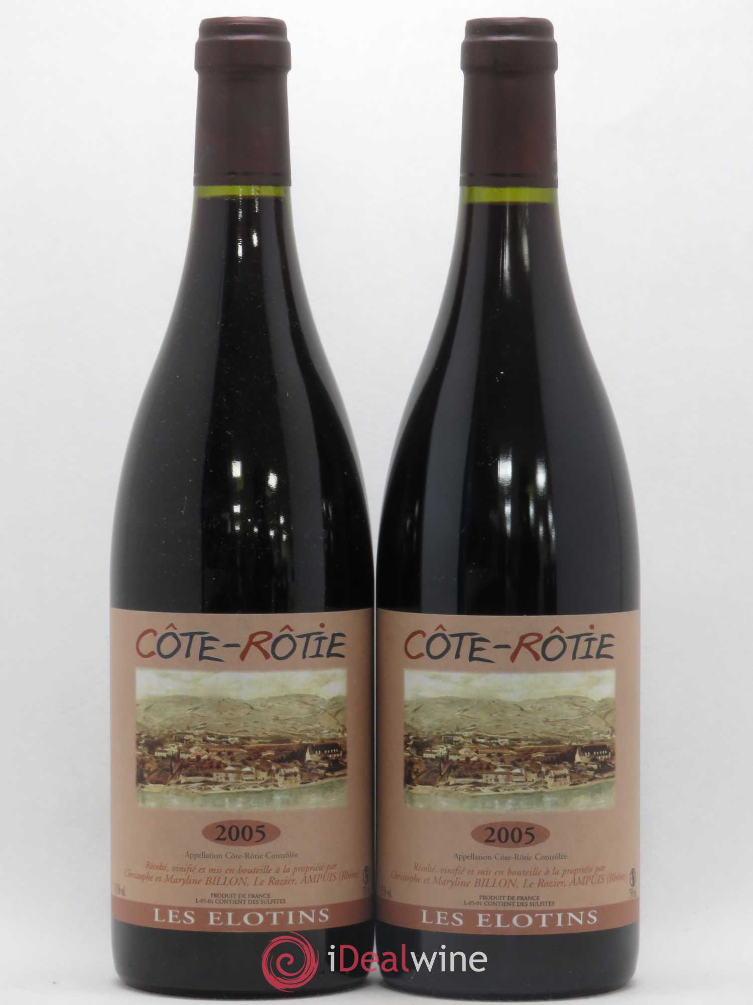 Côte-Rôtie Les Elotins Domaine Billon 2005 - Lot de 2 bouteilles - 0