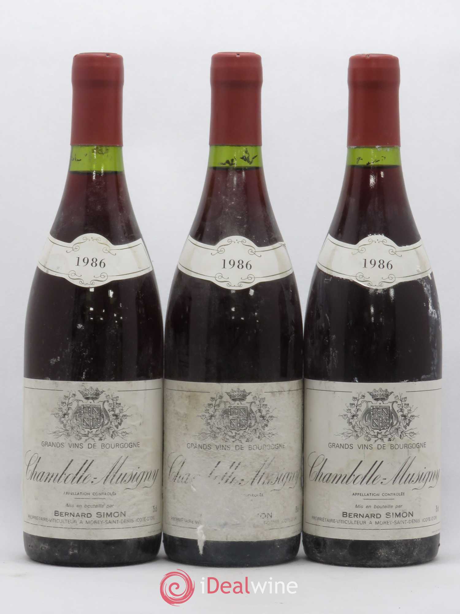 Chambolle-Musigny Bernard Simon 1986 - Lot de 3 bouteilles - 0