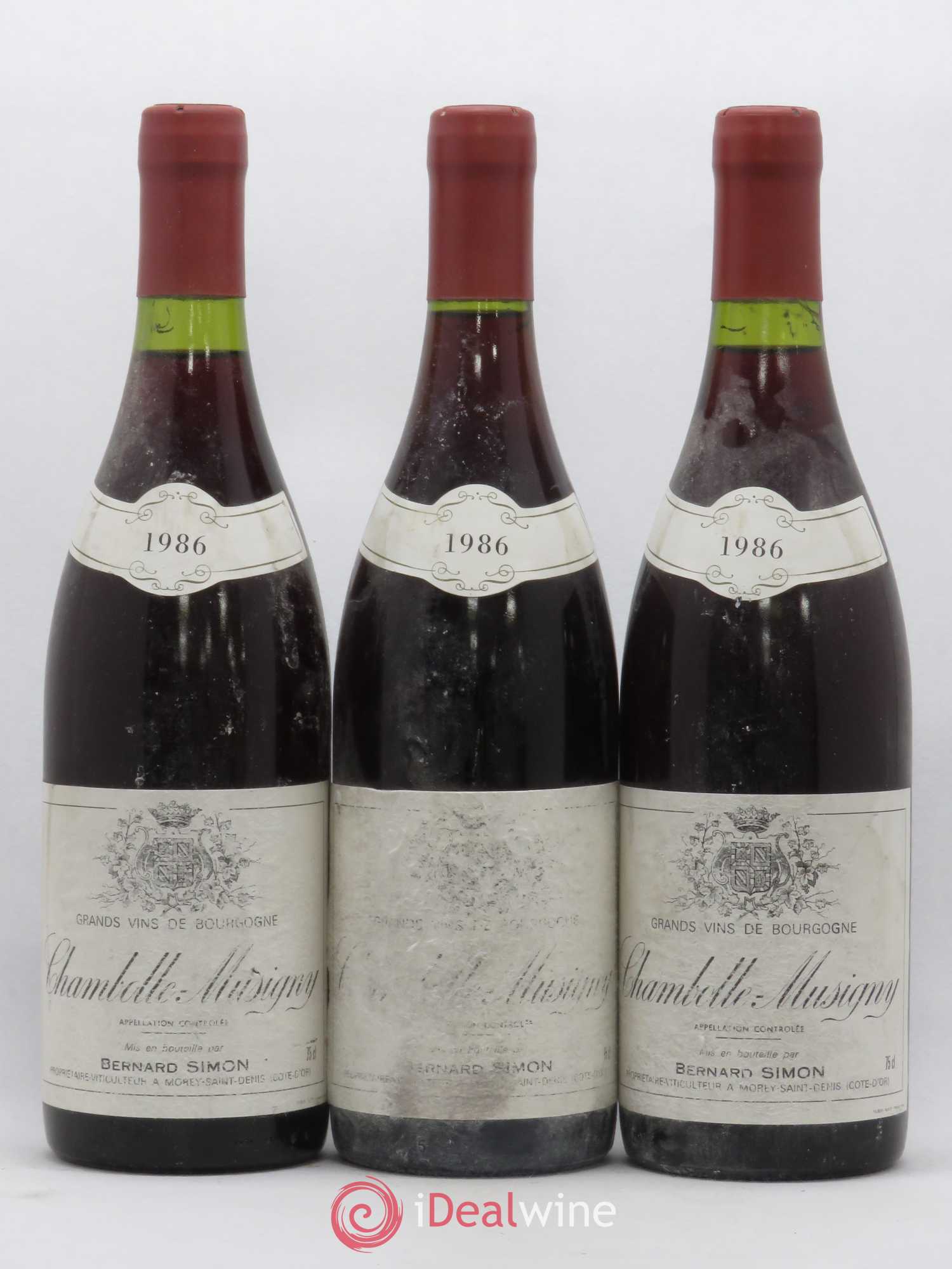 Chambolle-Musigny Bernard Simon 1986 - Lot de 3 bouteilles - 0