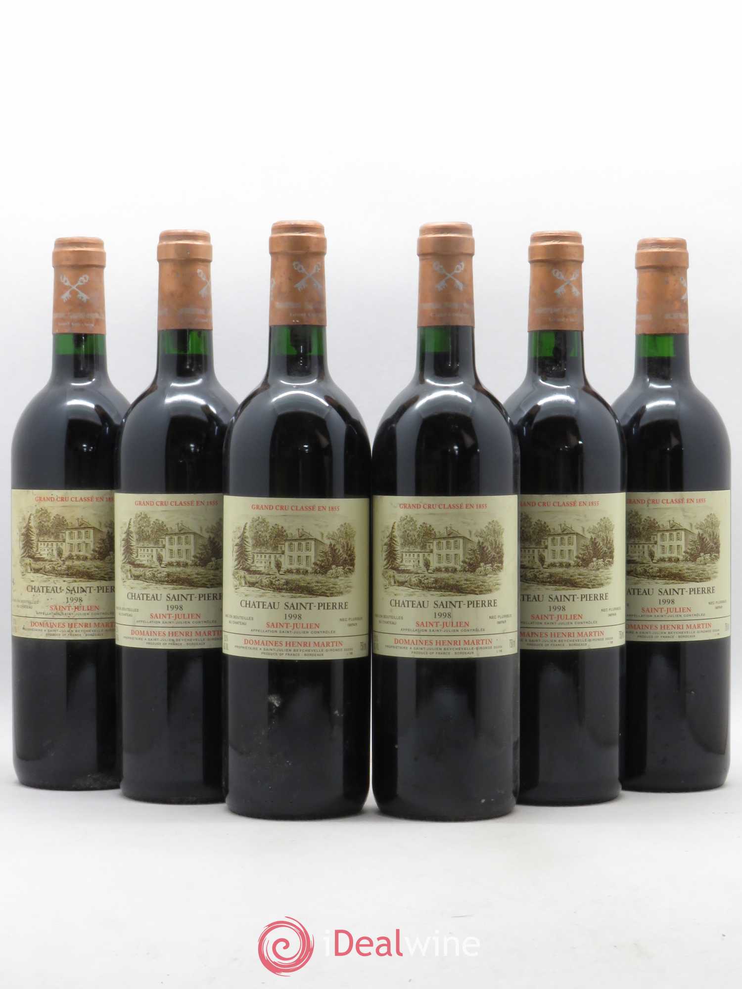 Château Saint-Pierre 4ème Grand Cru Classé 1998 - Lot de 6 bouteilles - 0
