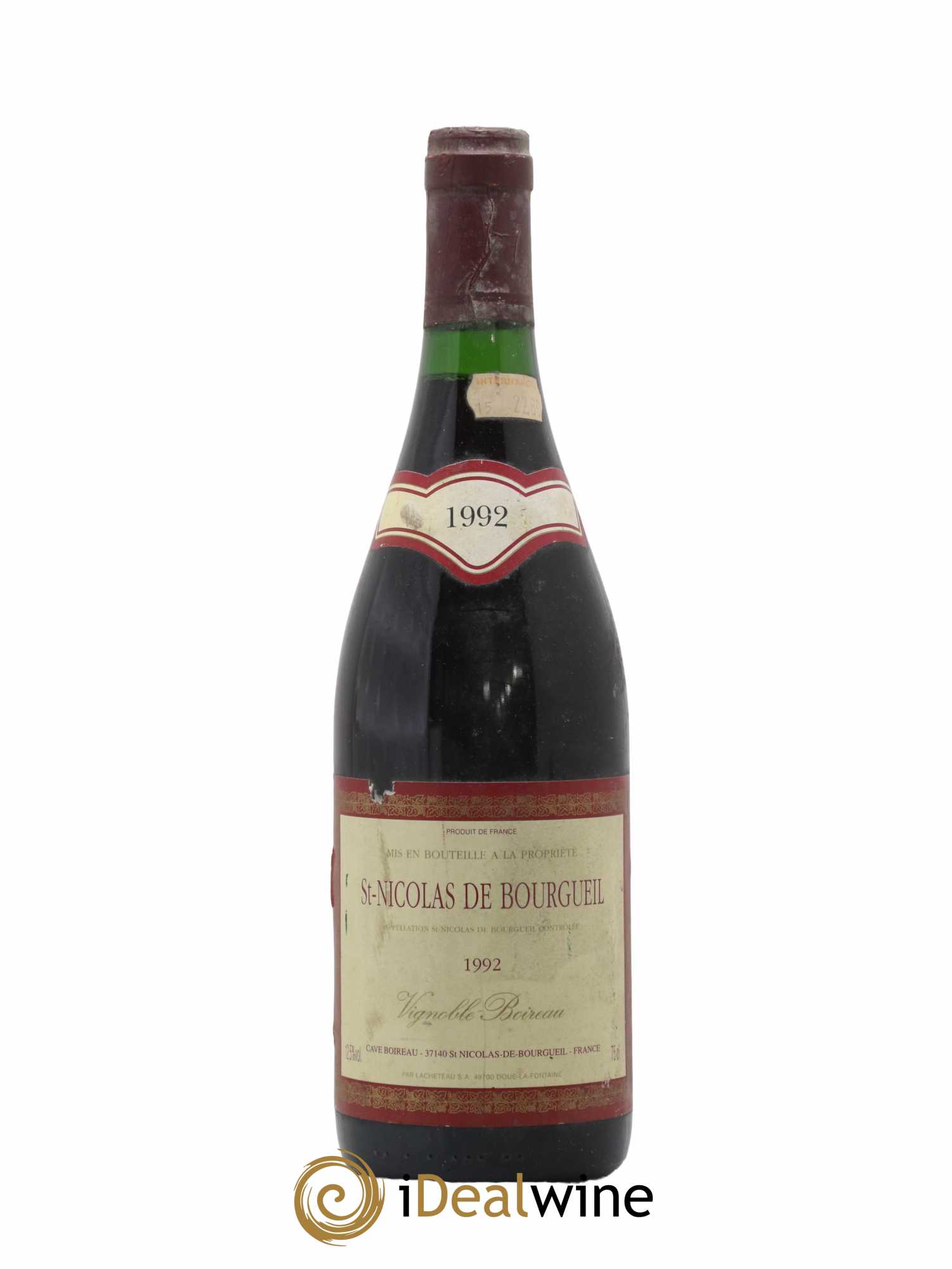 Saint-Nicolas de Bourgueil Vignoble Boireau 1992 - Lot de 1 bouteille - 0