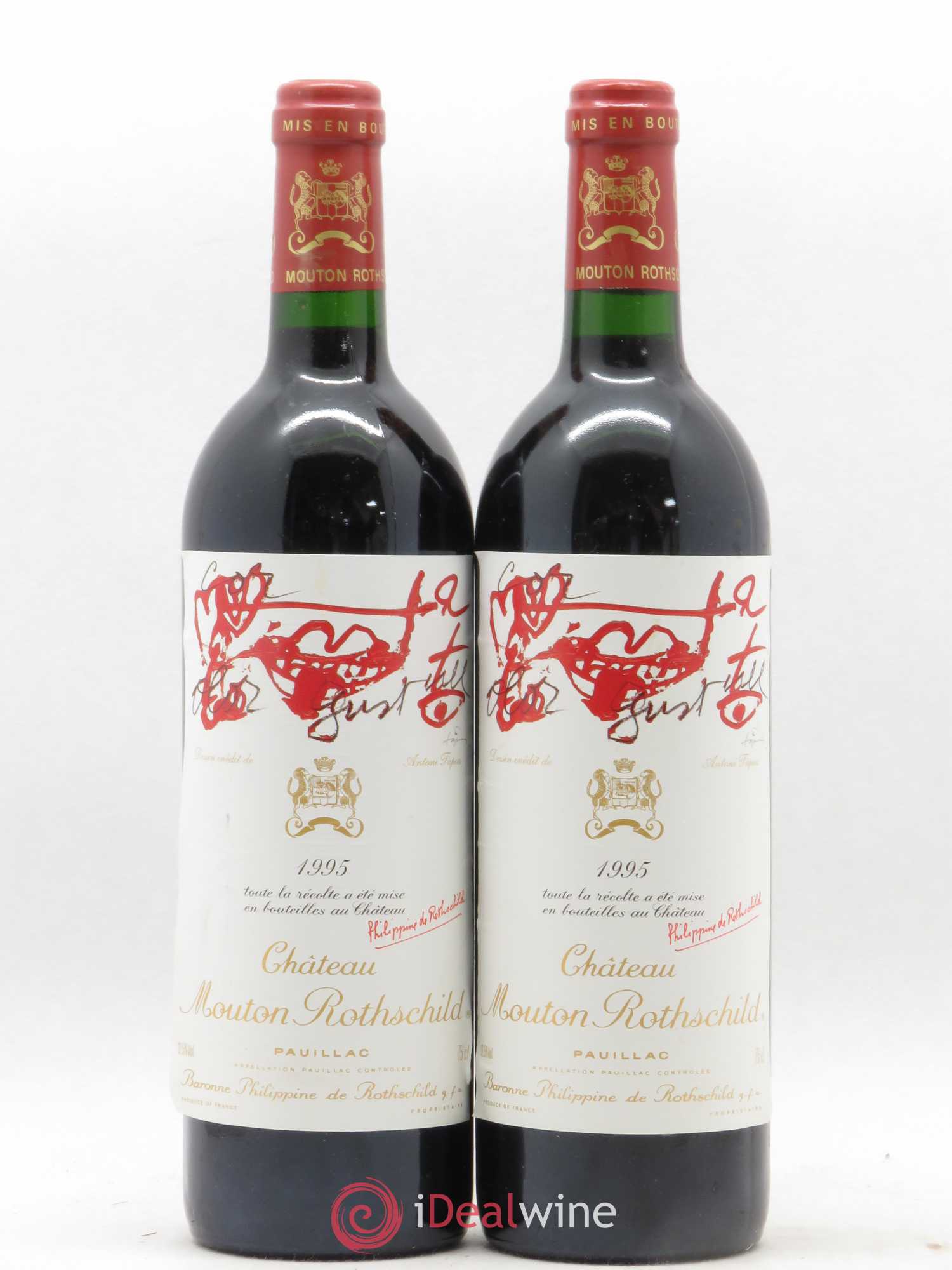 Château Mouton Rothschild 1er Grand Cru Classé 1995 - Lot de 2 bouteilles - 0