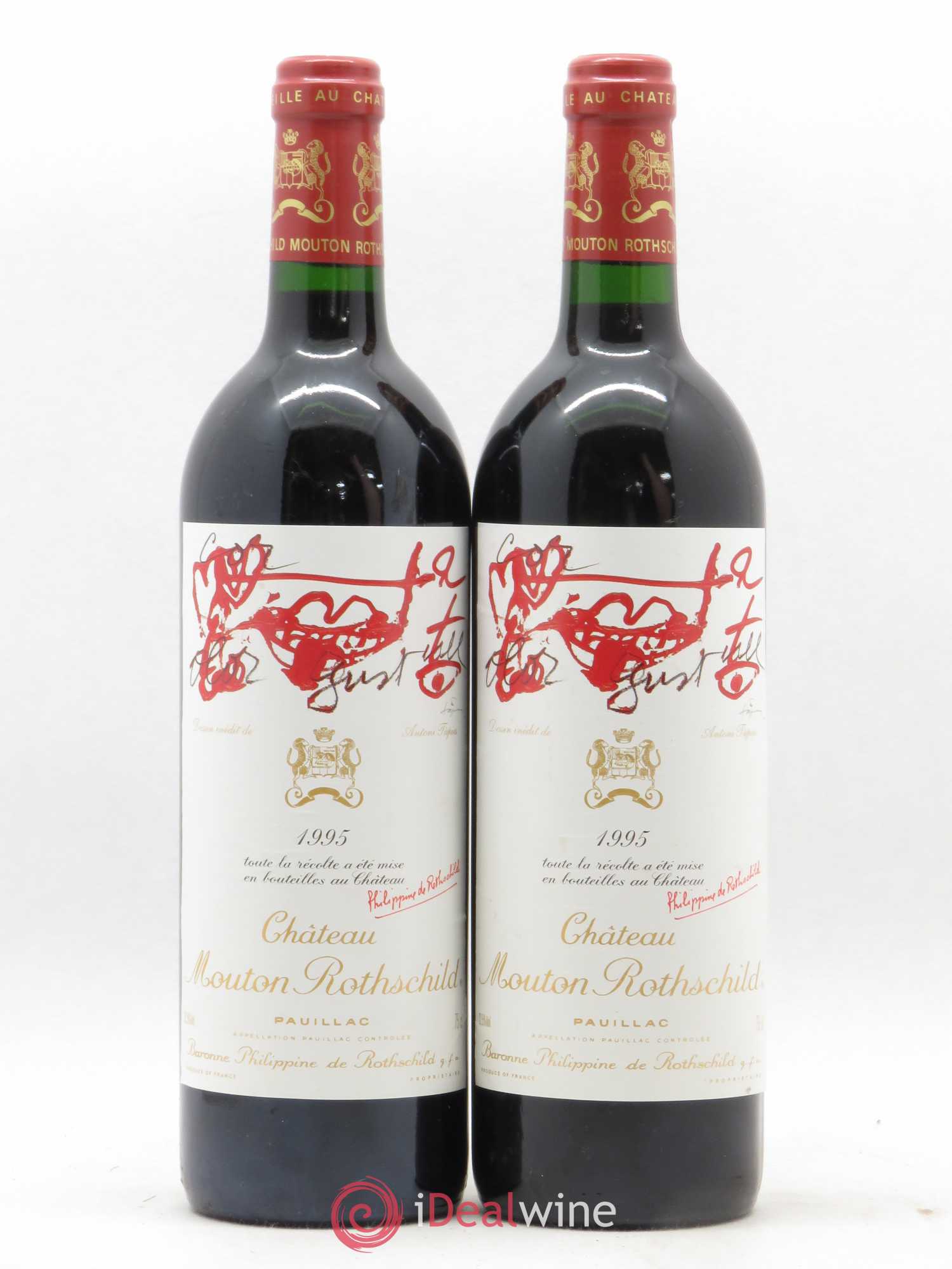 Château Mouton Rothschild 1er Grand Cru Classé 1995 - Lot de 2 bouteilles - 0