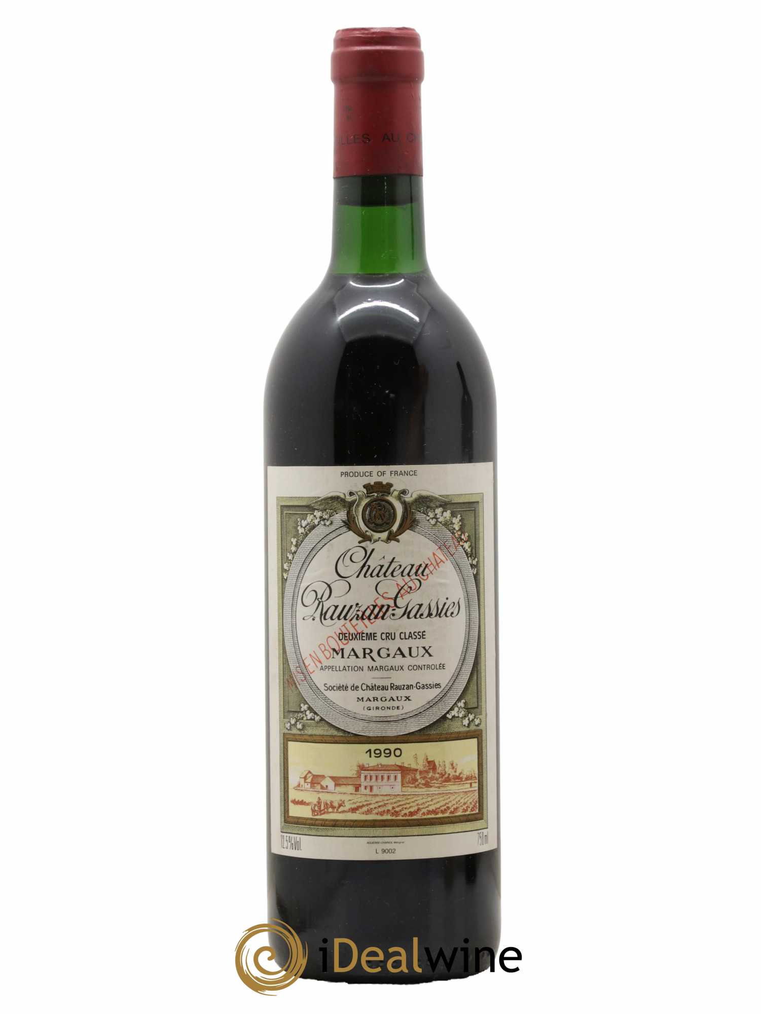 Château Rauzan-Gassies 2ème Grand Cru Classé 1990 - Lot de 1 bouteille - 0