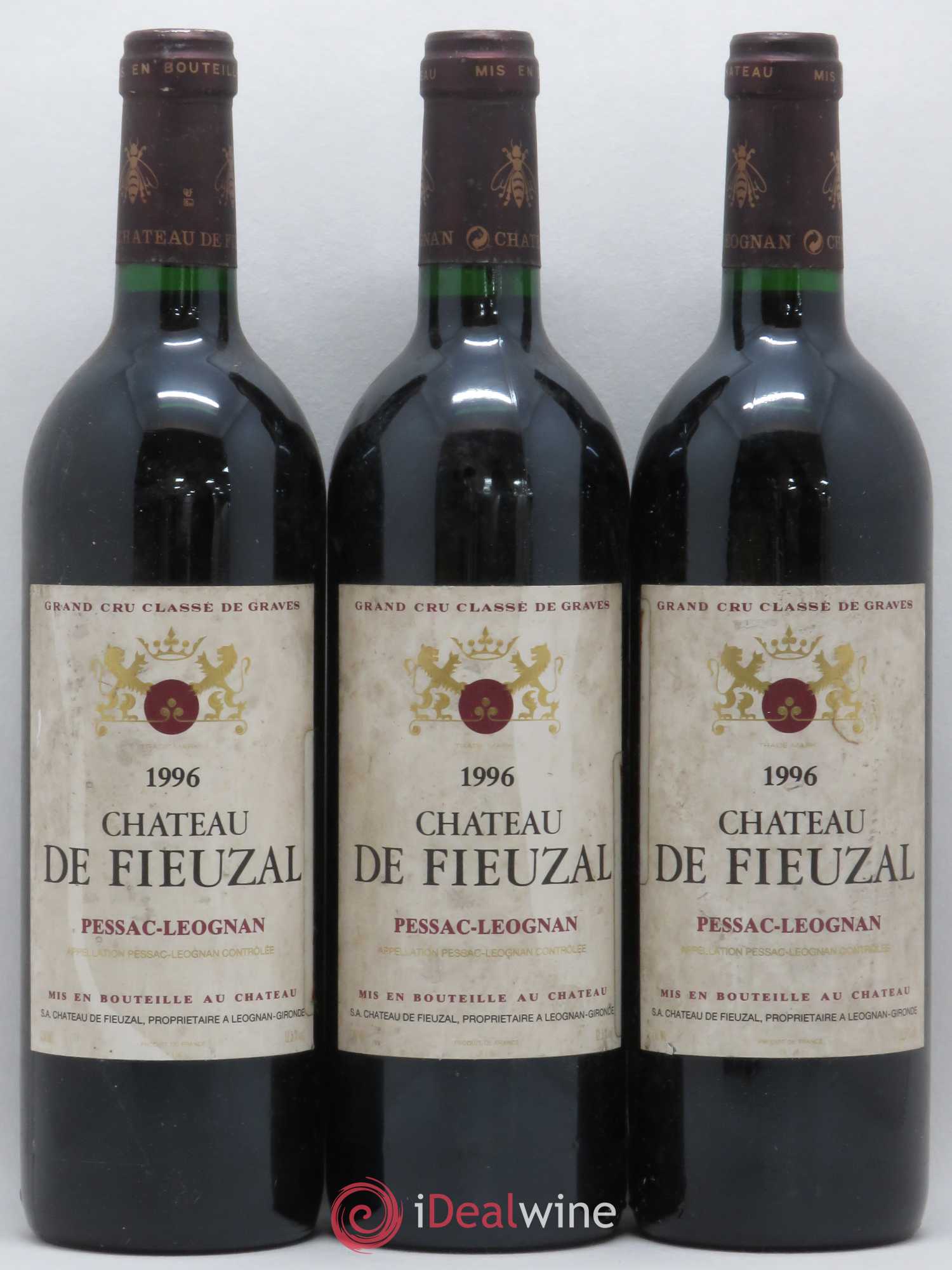 Château de Fieuzal Cru Classé de Graves 1996 - Lot de 3 bouteilles - 0
