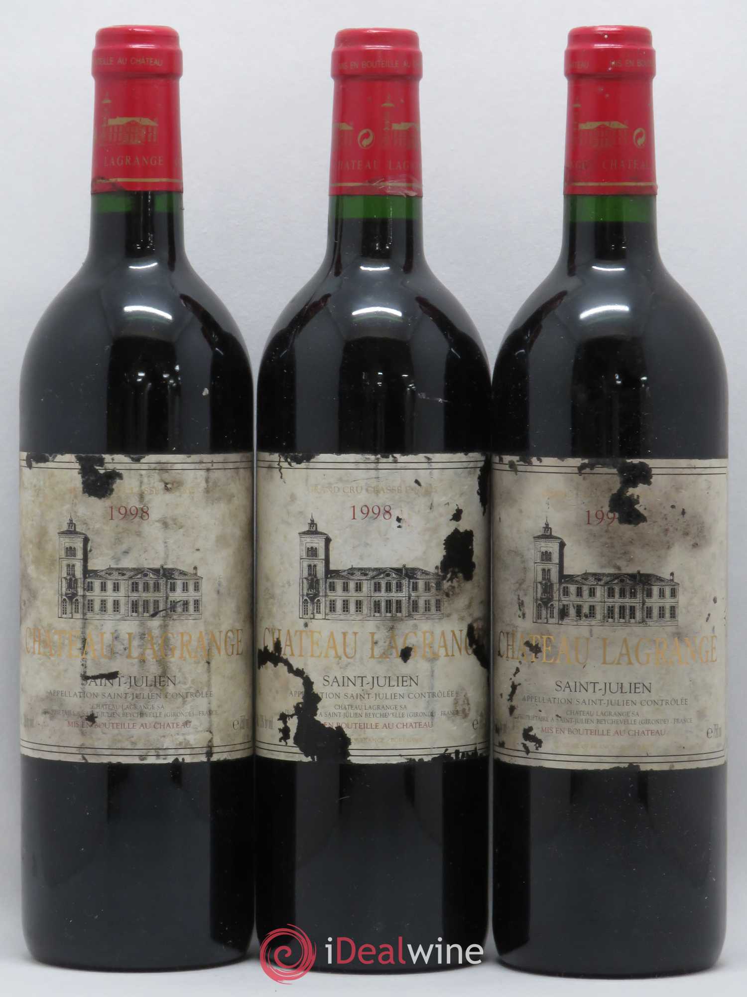 Château Lagrange 3ème Grand Cru Classé 1998 - Lot de 3 bouteilles - 0