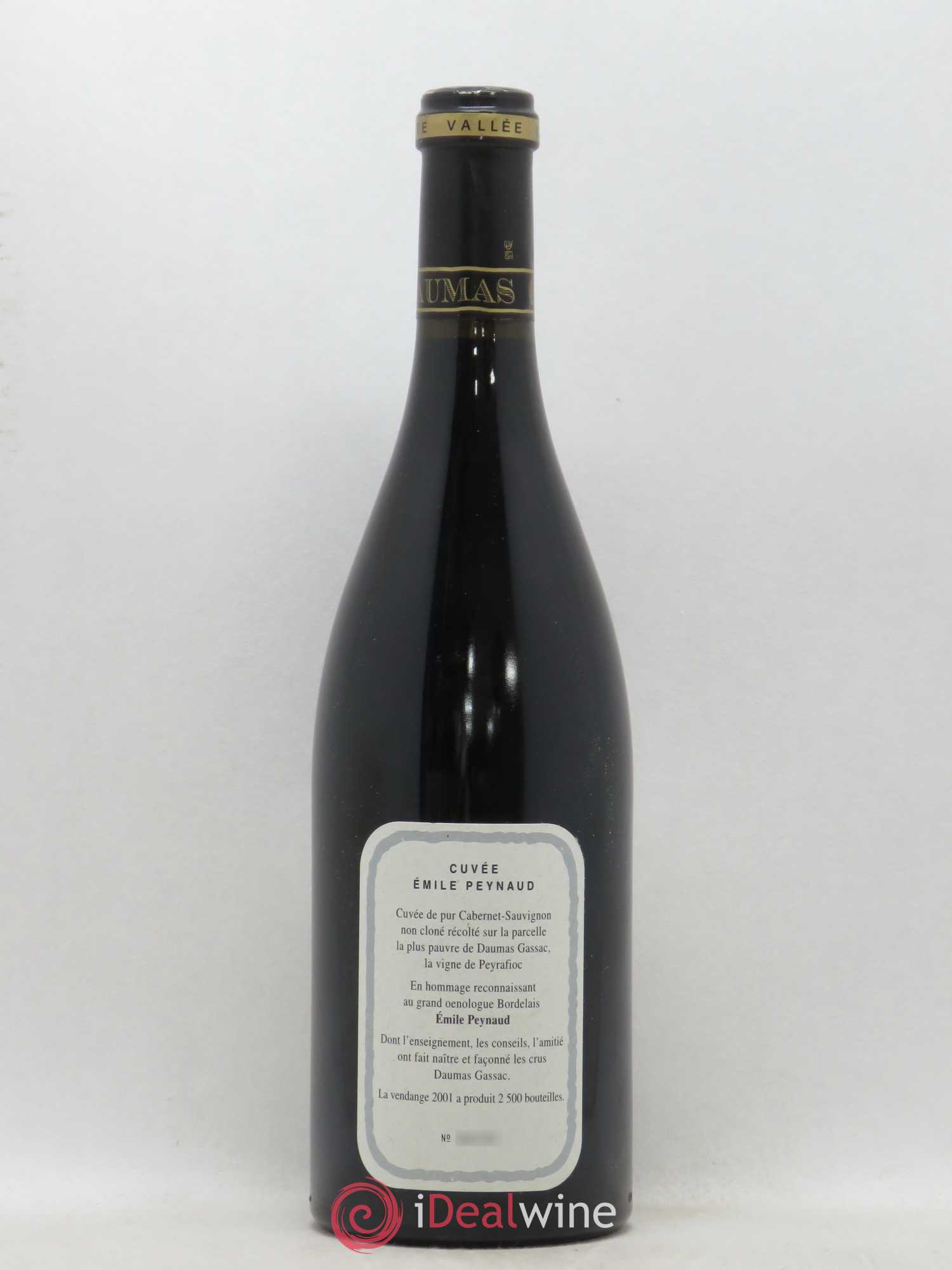 Pays d'Hérault Mas de Daumas Gassac Cuvée Emile Peynaud Famille Guibert de La Vaissière 2001 - Lot de 1 bouteille - 1
