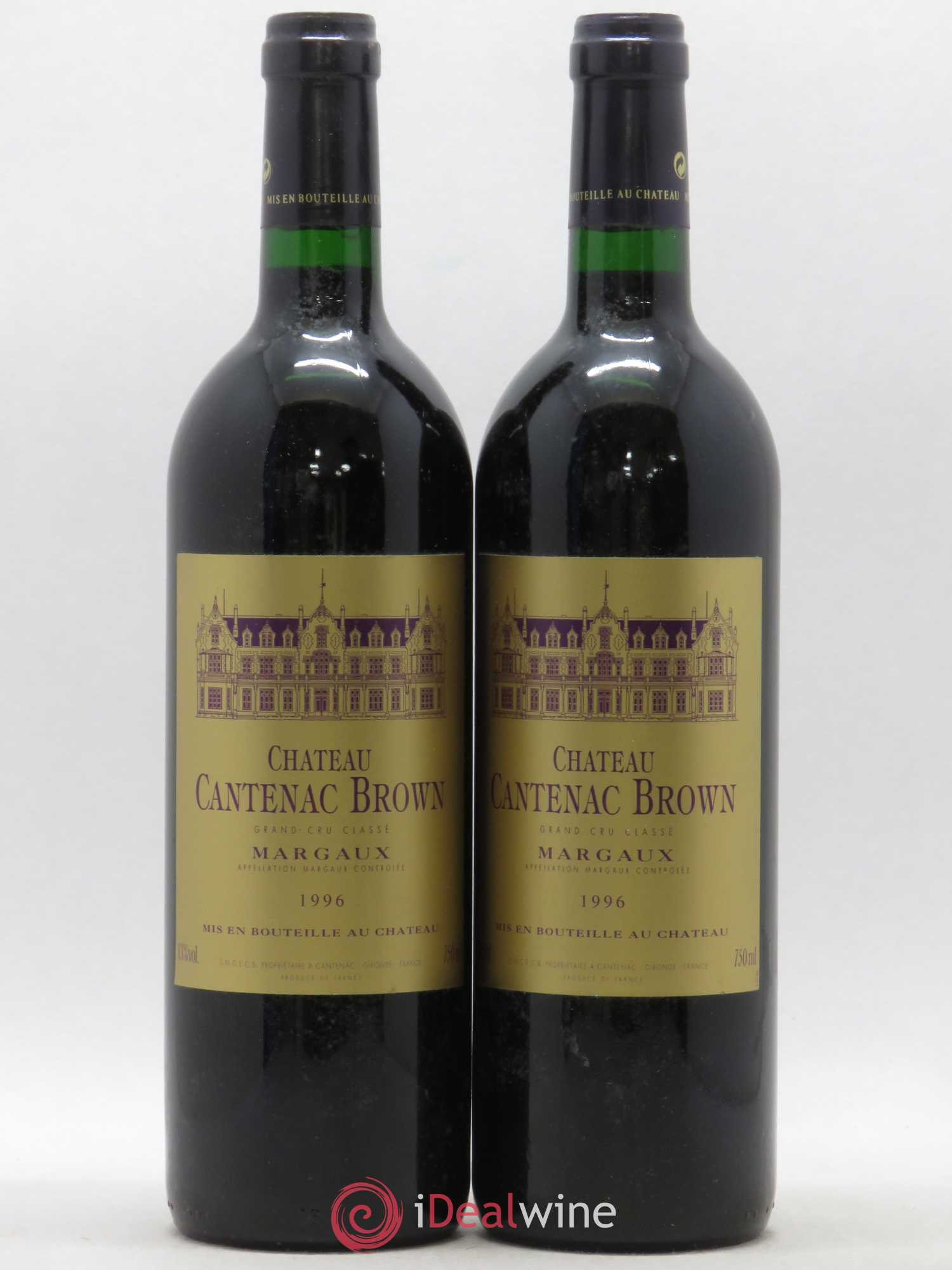 Château Cantenac Brown 3ème Grand Cru Classé 1996 - Lot de 2 bouteilles - 0