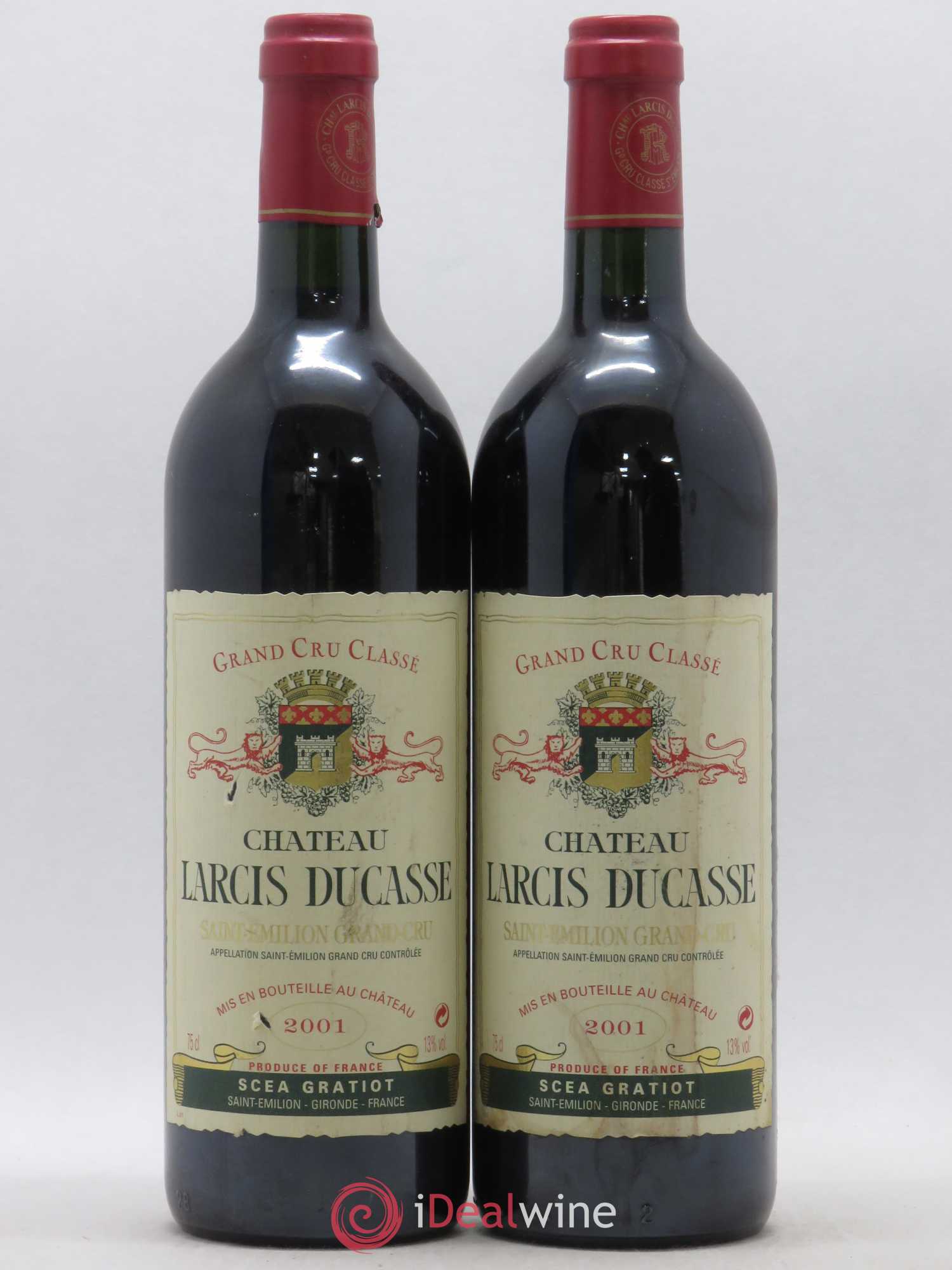 Château Larcis Ducasse 1er Grand Cru Classé B 2001 - Lot de 2 bouteilles - 0
