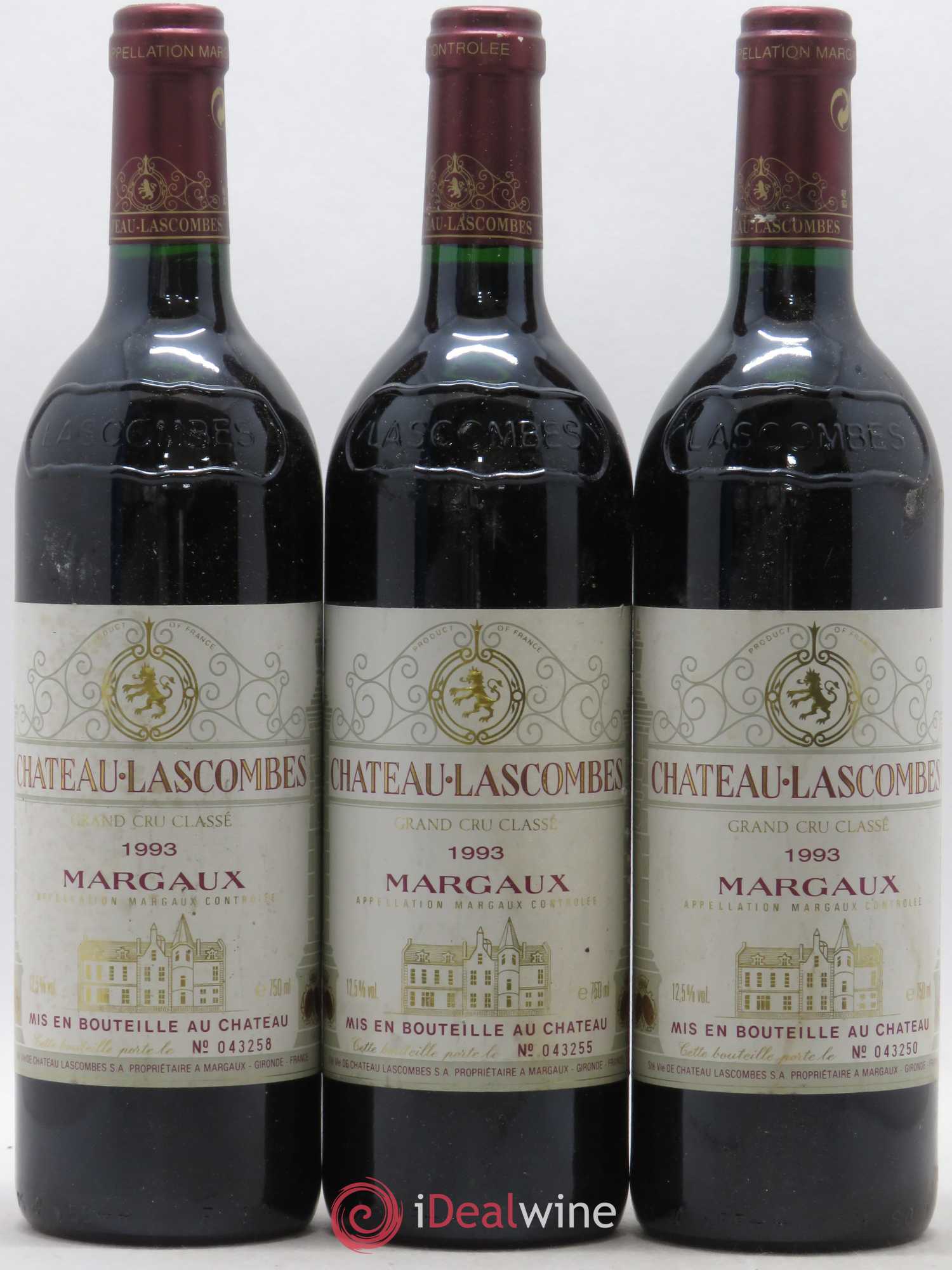 Château Lascombes 2ème Grand Cru Classé 1993 - Lot de 3 bouteilles - 0