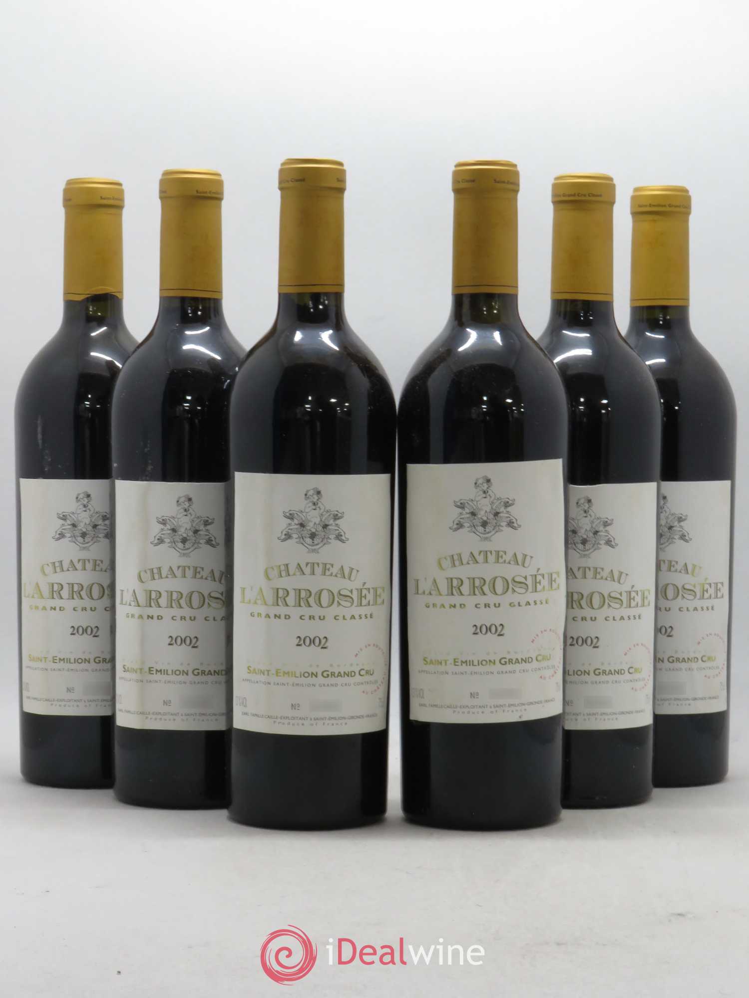 Château l' Arrosée Grand Cru Classé 2002 - Lot de 6 bouteilles - 0