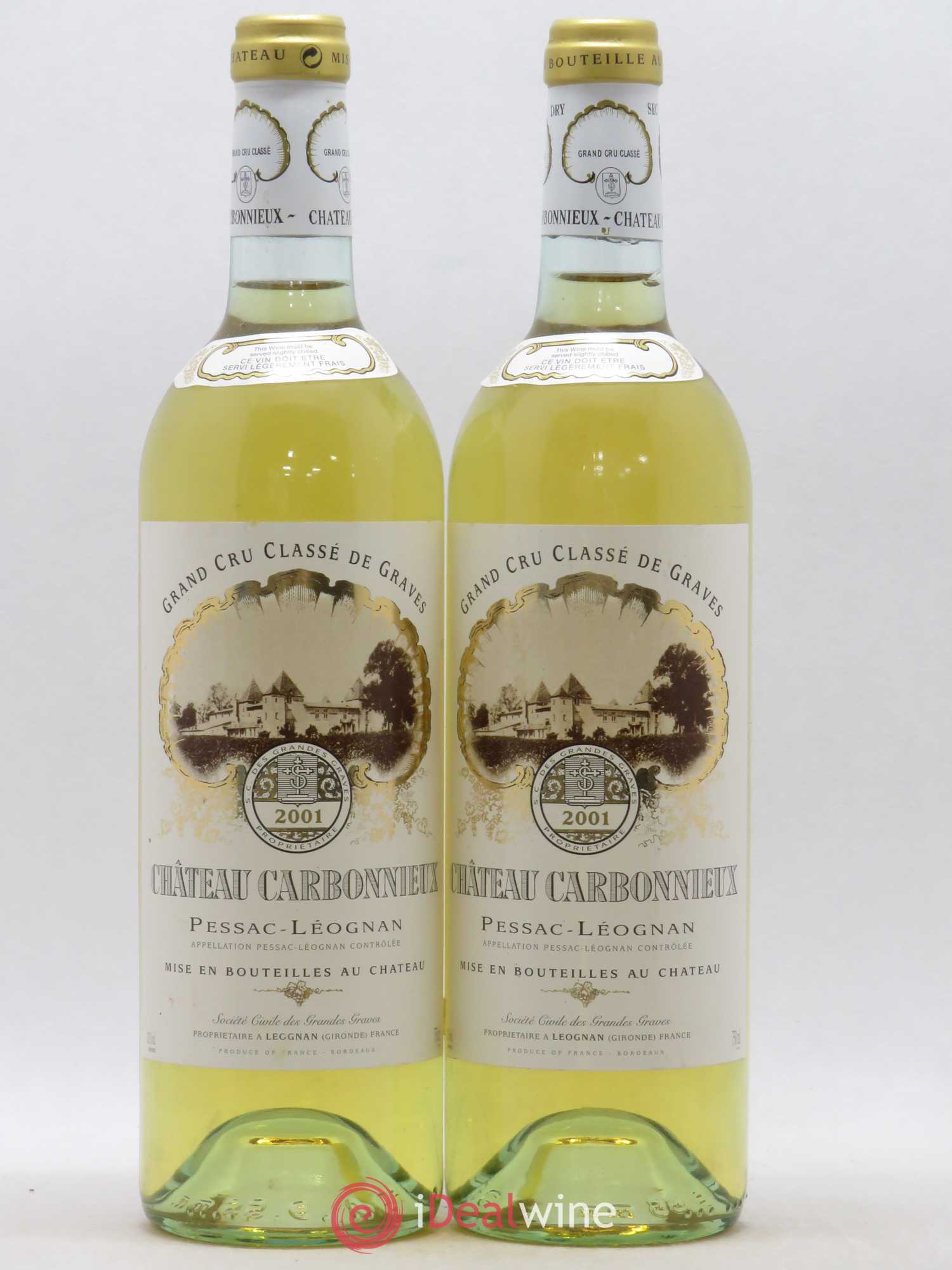 Château Carbonnieux Cru Classé de Graves 2001 - Lot de 2 bouteilles - 0