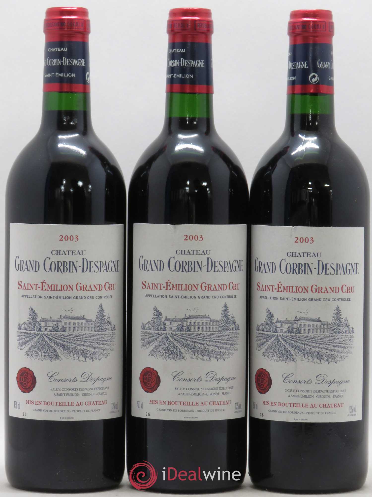 Château Grand Corbin Grand Cru Classé 2003 - Lot de 12 bouteilles - 2