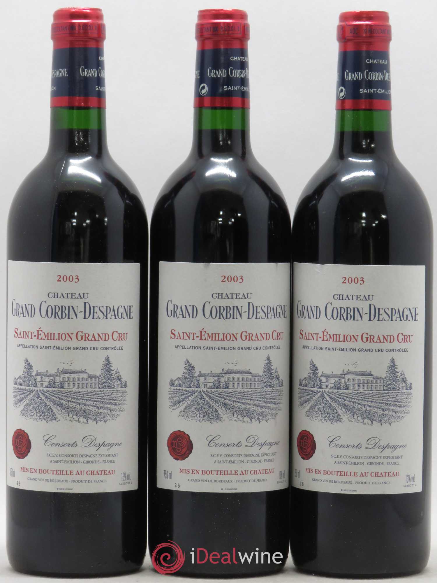 Château Grand Corbin Grand Cru Classé 2003 - Lot de 12 bouteilles - 3