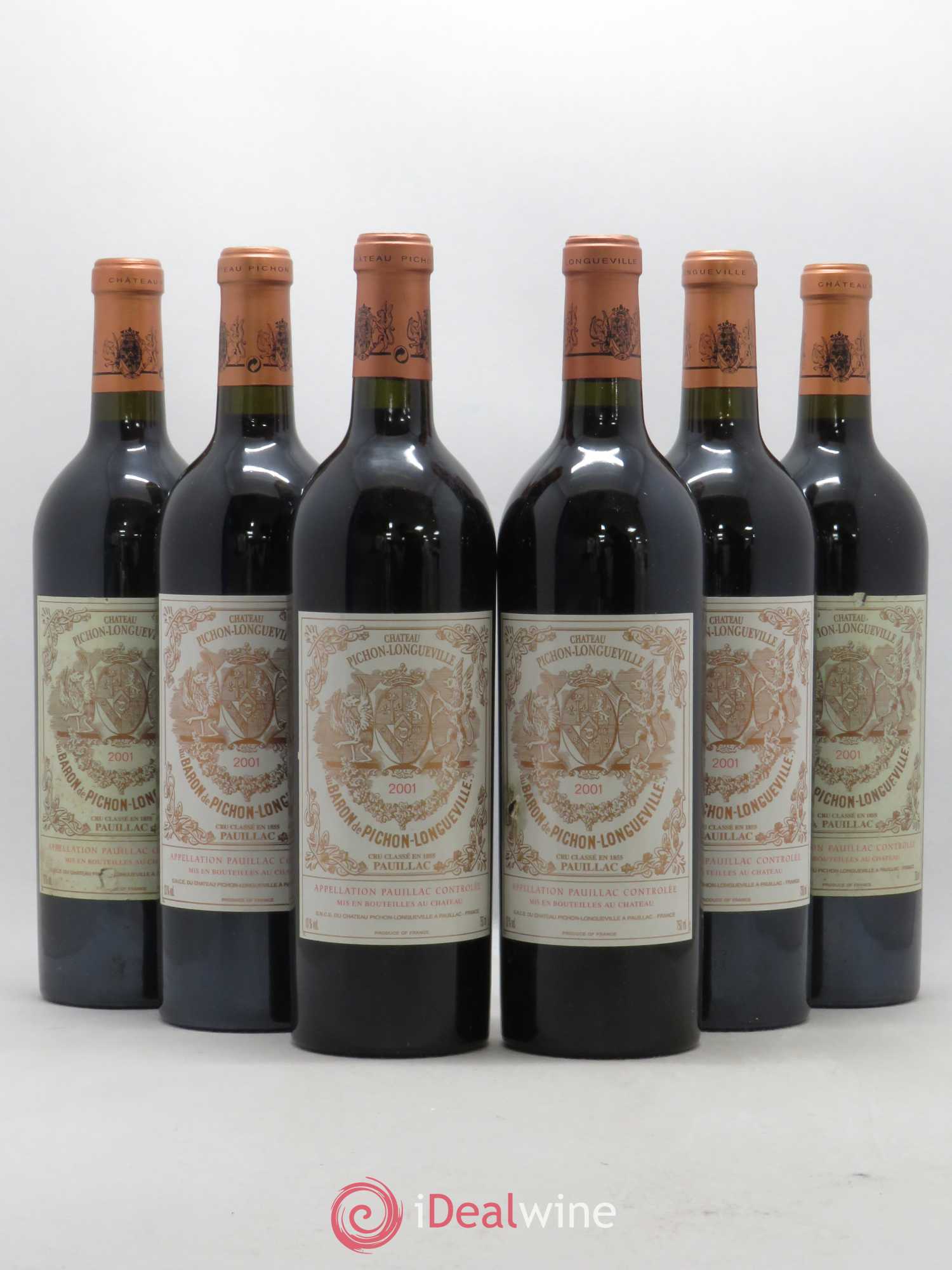Pichon Longueville Baron 2ème Grand Cru Classé 2001 - Lot de 6 bouteilles - 0