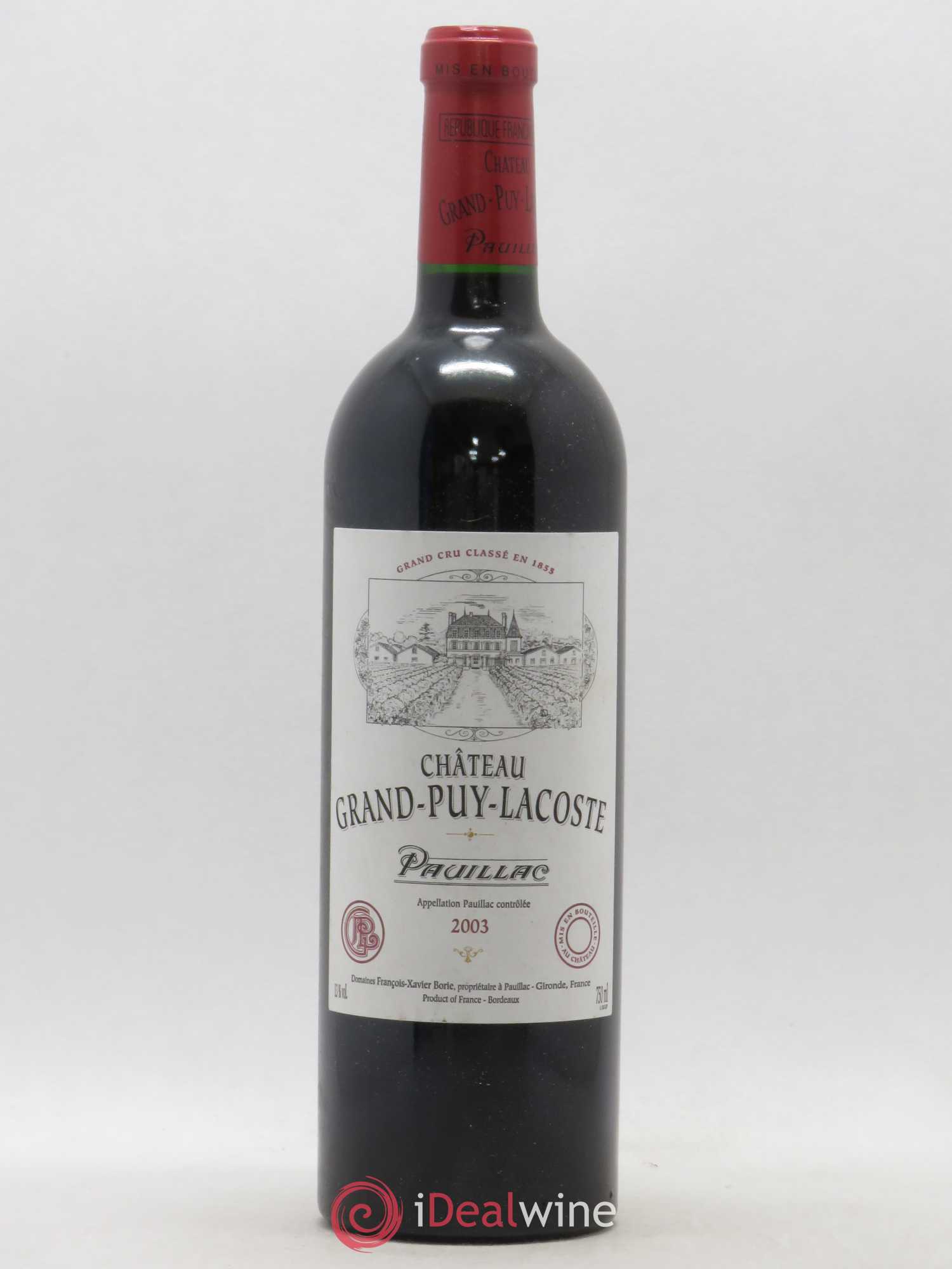 Château Grand Puy Lacoste 5ème Grand Cru Classé 2003 - Lot de 1 bouteille - 0