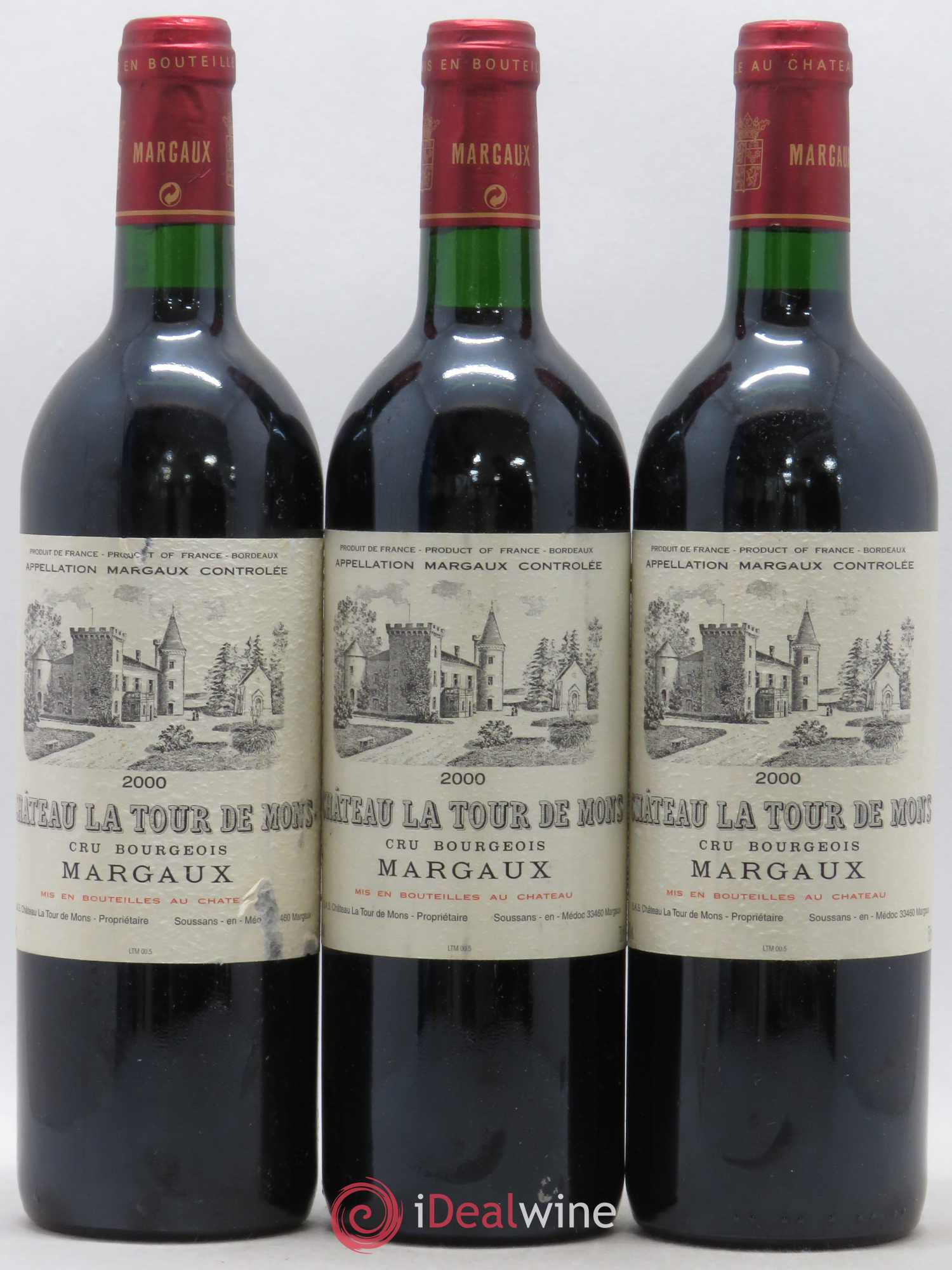 Château la Tour de Mons Cru Bourgeois 2000 - Lot de 6 bouteilles - 1