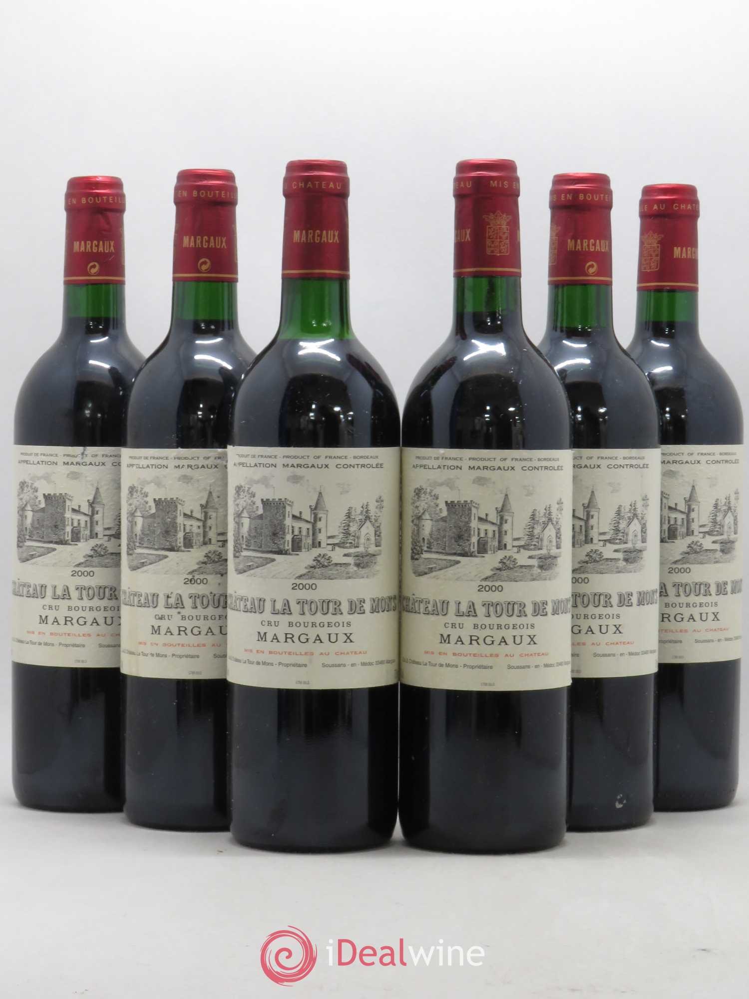 Château la Tour de Mons Cru Bourgeois 2000 - Lot de 6 bouteilles - 0